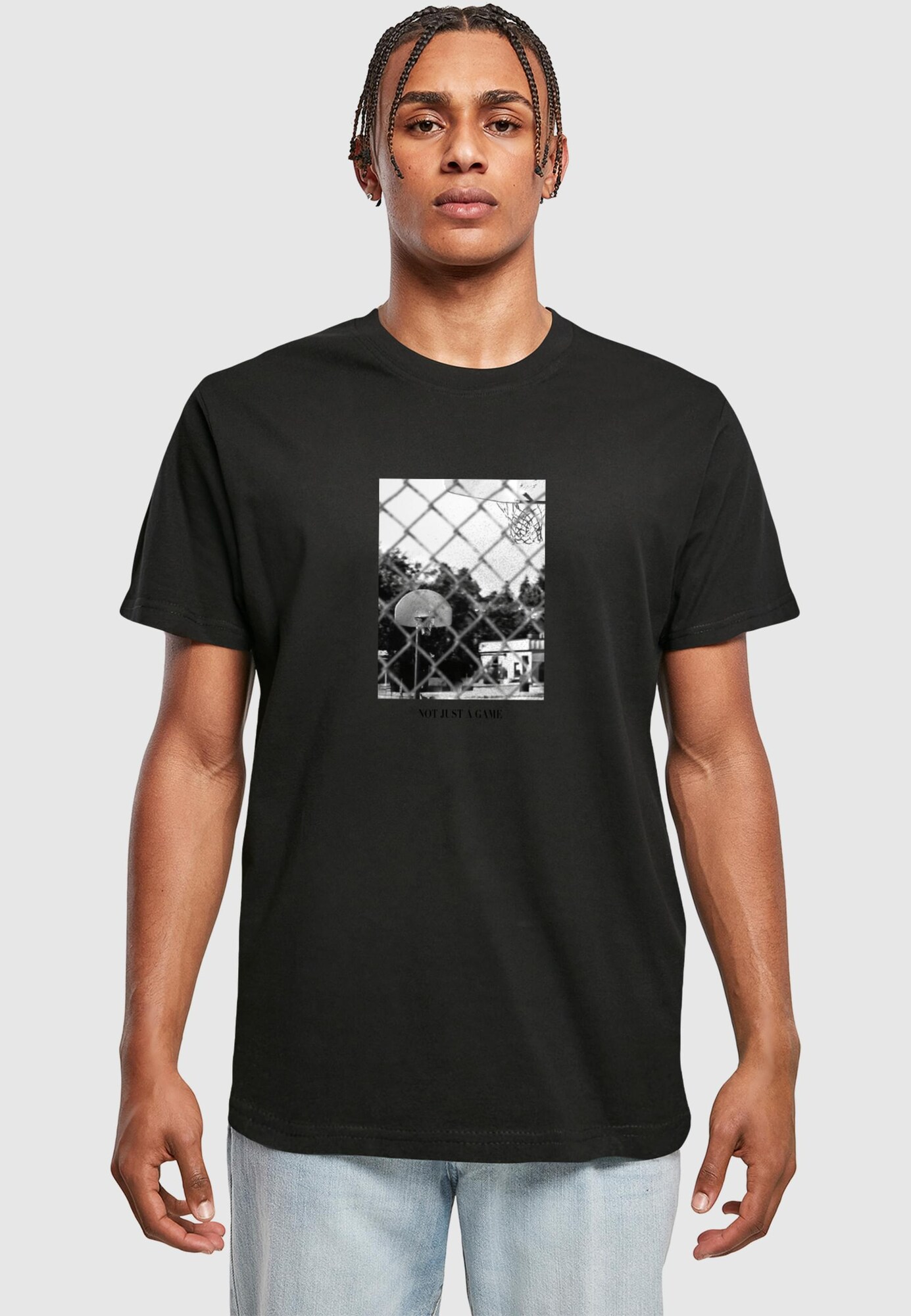Mister Tee Tričko 'Not Just A Game' sivá / čierna / biela (obrázok 3)