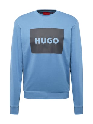 HUGO Sweatshirt ‘Duragol’ Hemelsblauw / Zwart