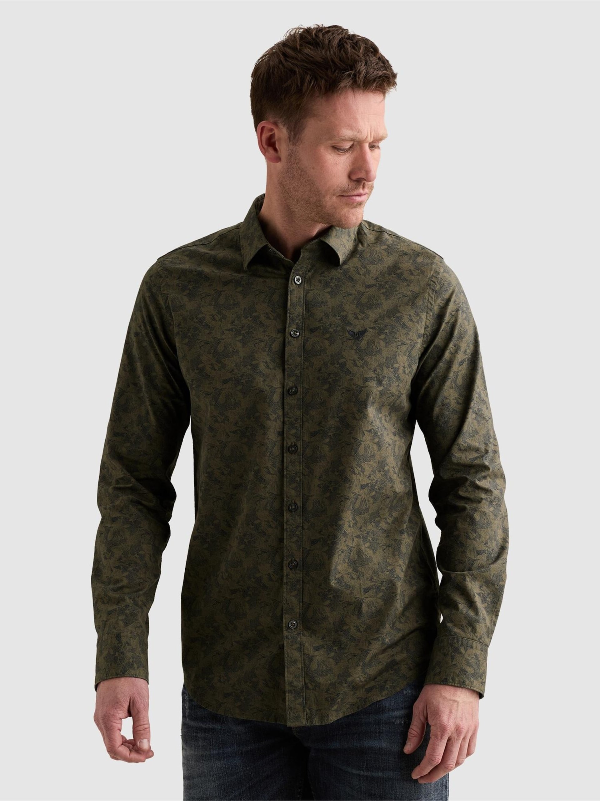 PME Legend Skjorta 'Shirt with allover print and embroidered logo' herr