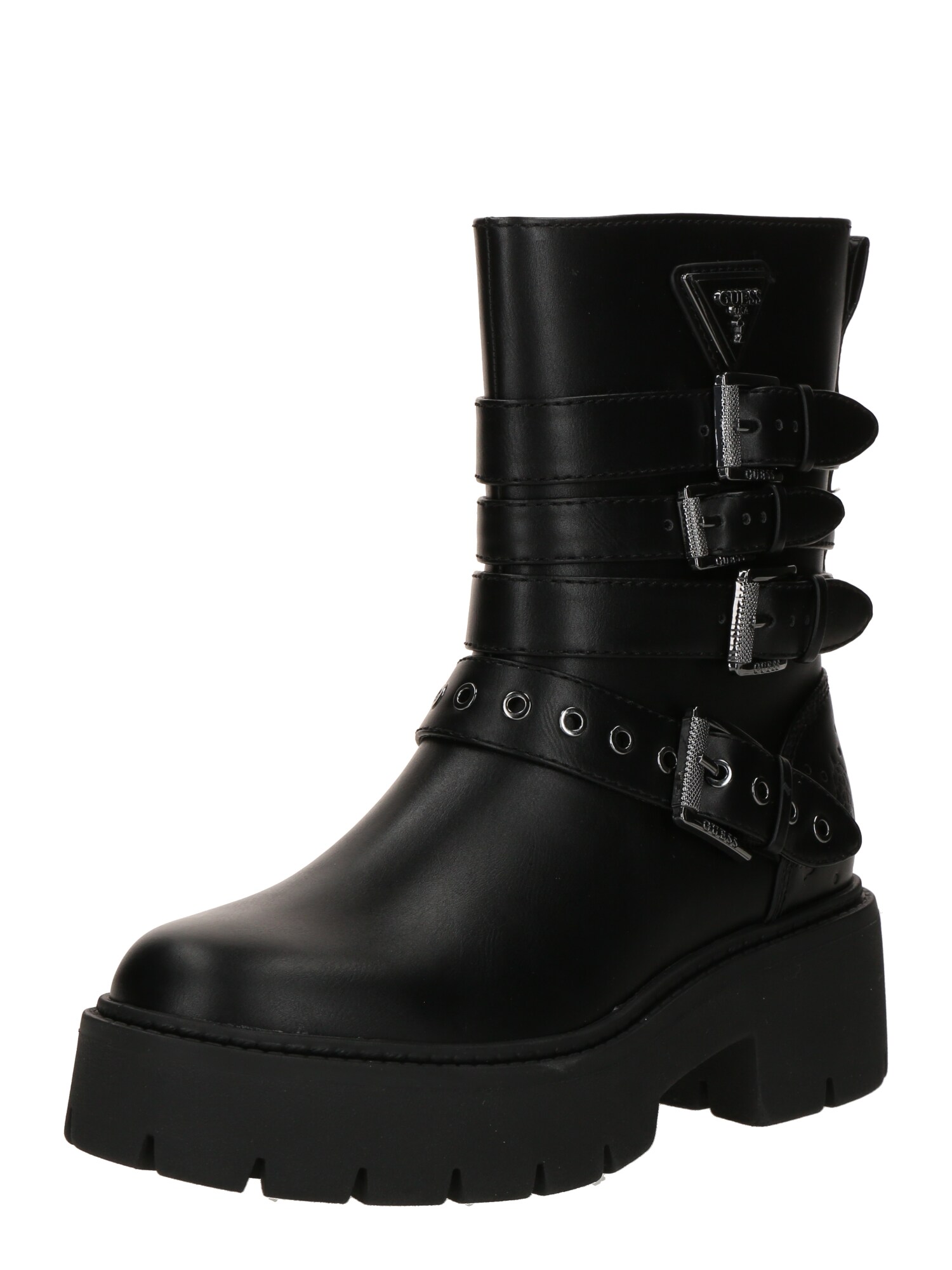 GUESS Botine SALVO  negru / argintiu