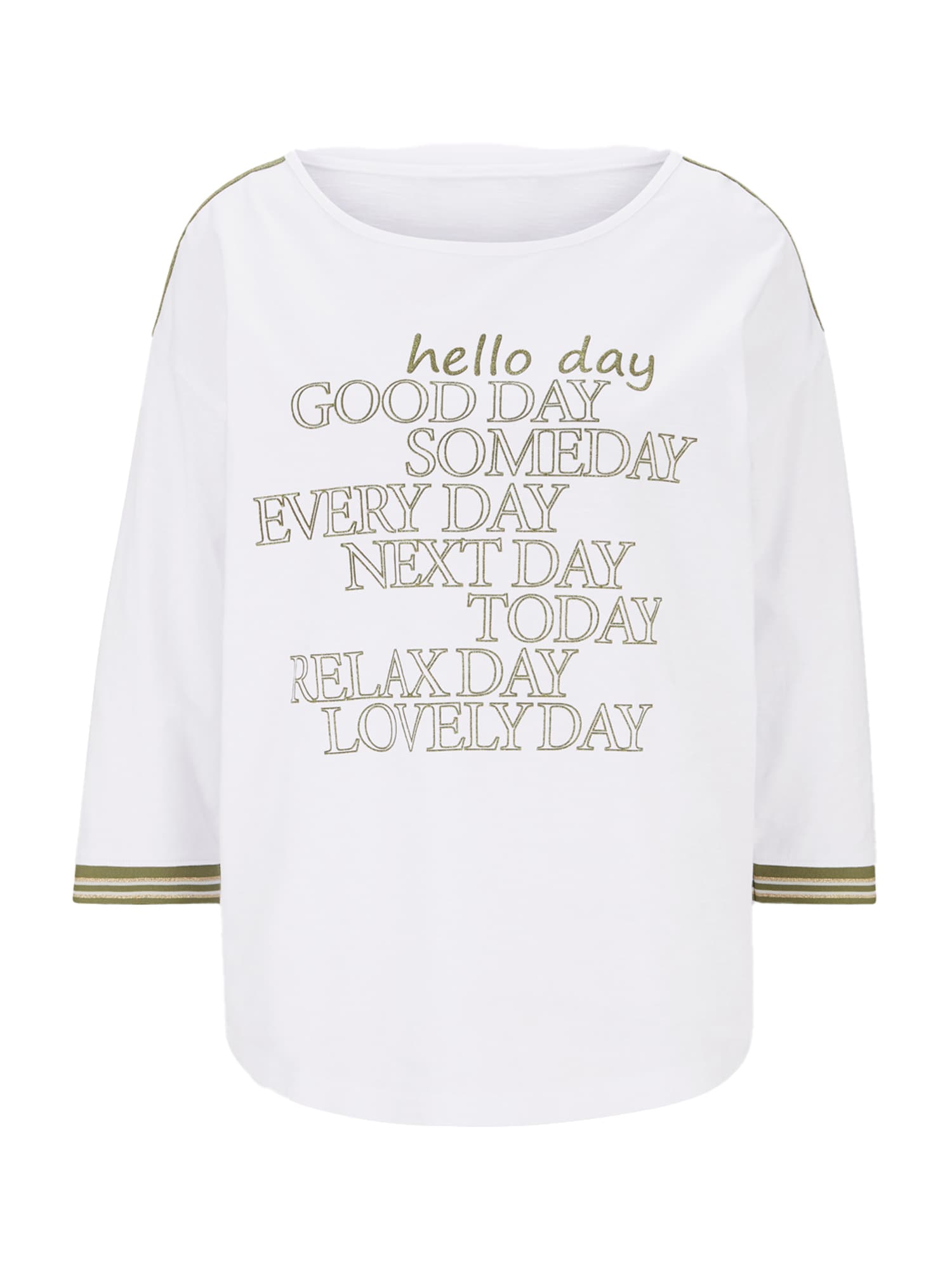 heine Tricou  ecru / auriu / grej