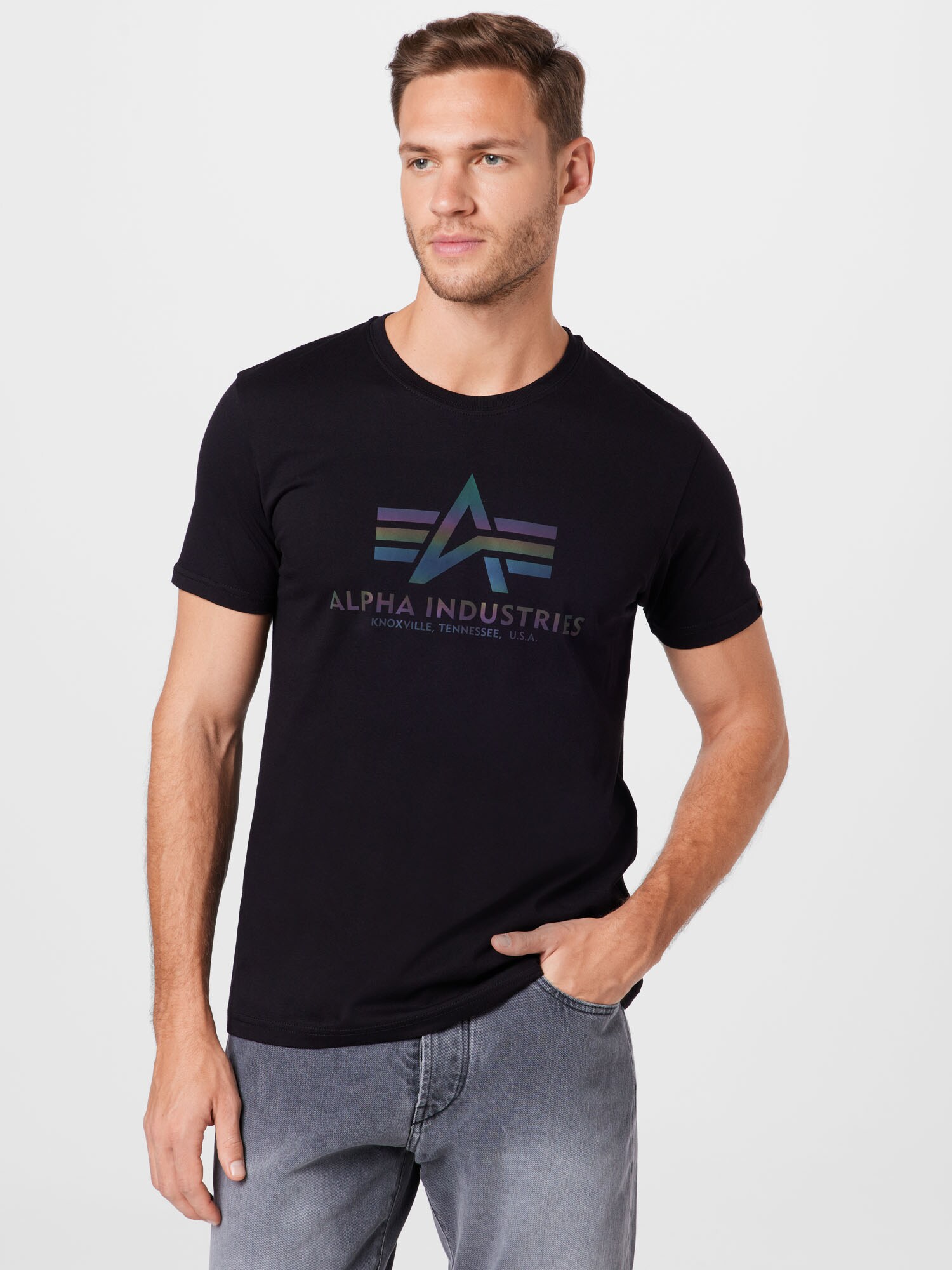 ALPHA INDUSTRIES Póló  kék / zöld / sötétlila / narancs / fekete termék 2. képe