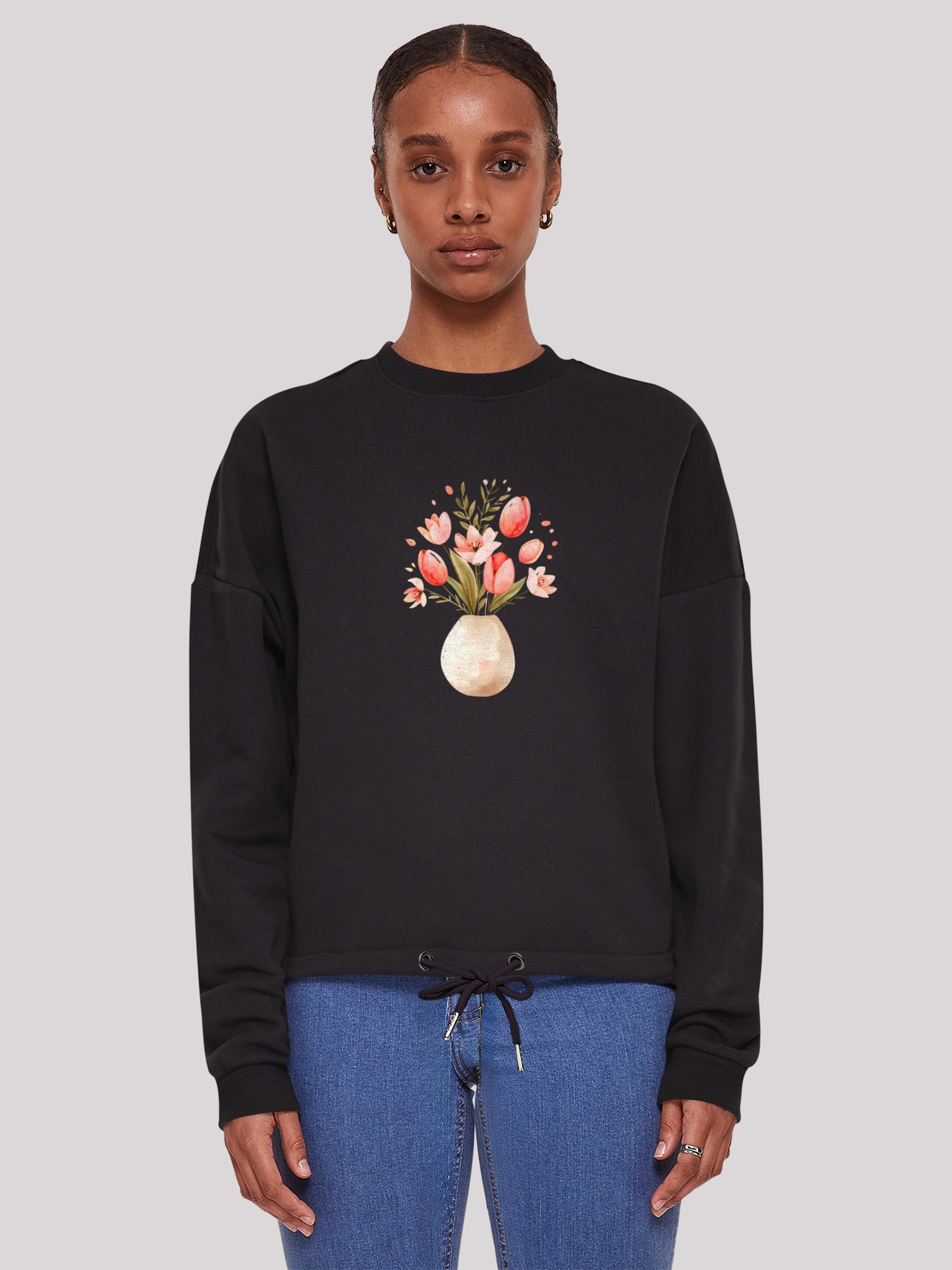Thumbnail - F4NT4STIC Sweatshirt Rosa Frühlingsblumenstrauß in Vase