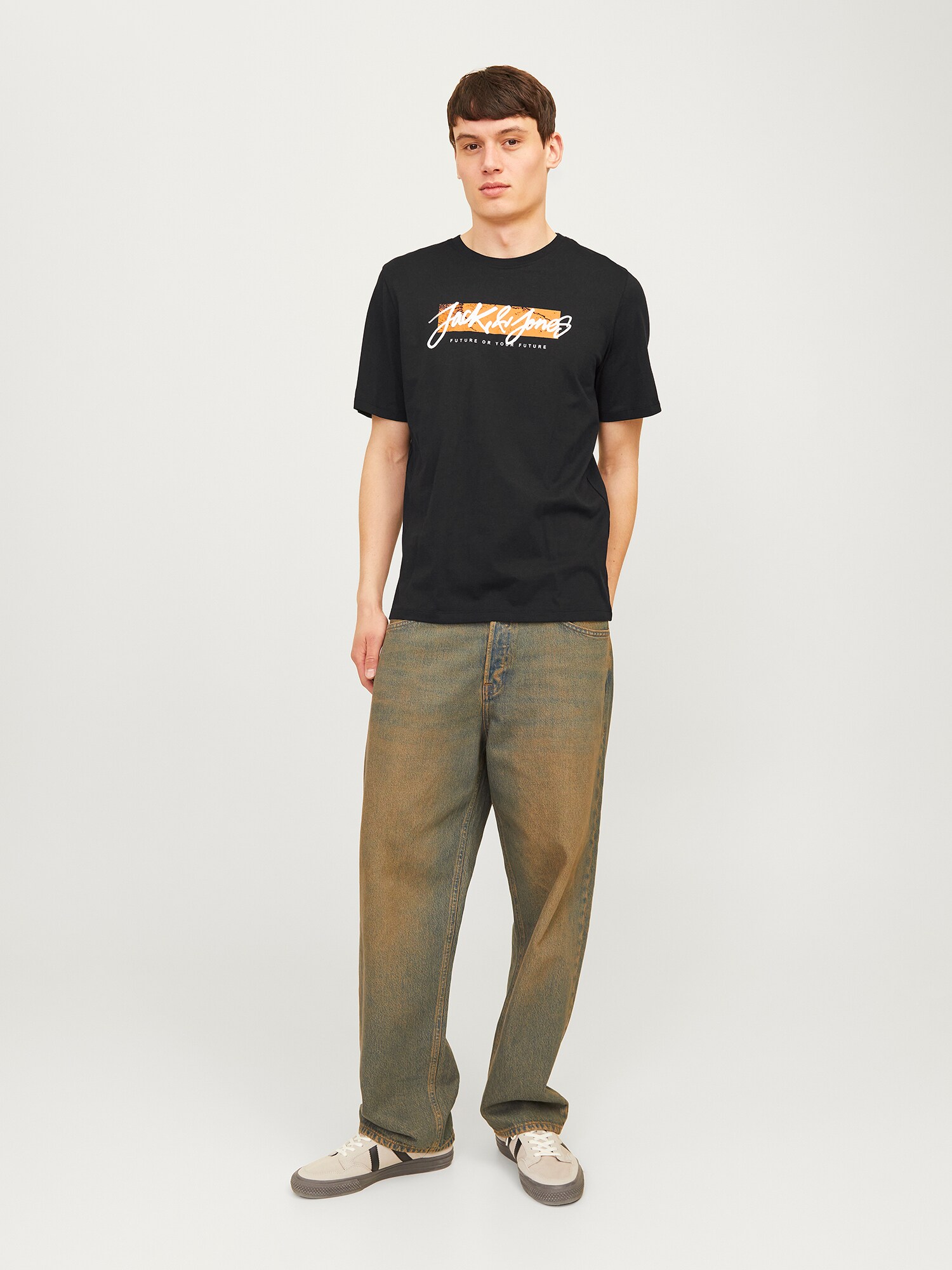 JACK & JONES Tričko 'JWHTILEY' oranžová / čierna / biela (obrázok 4)