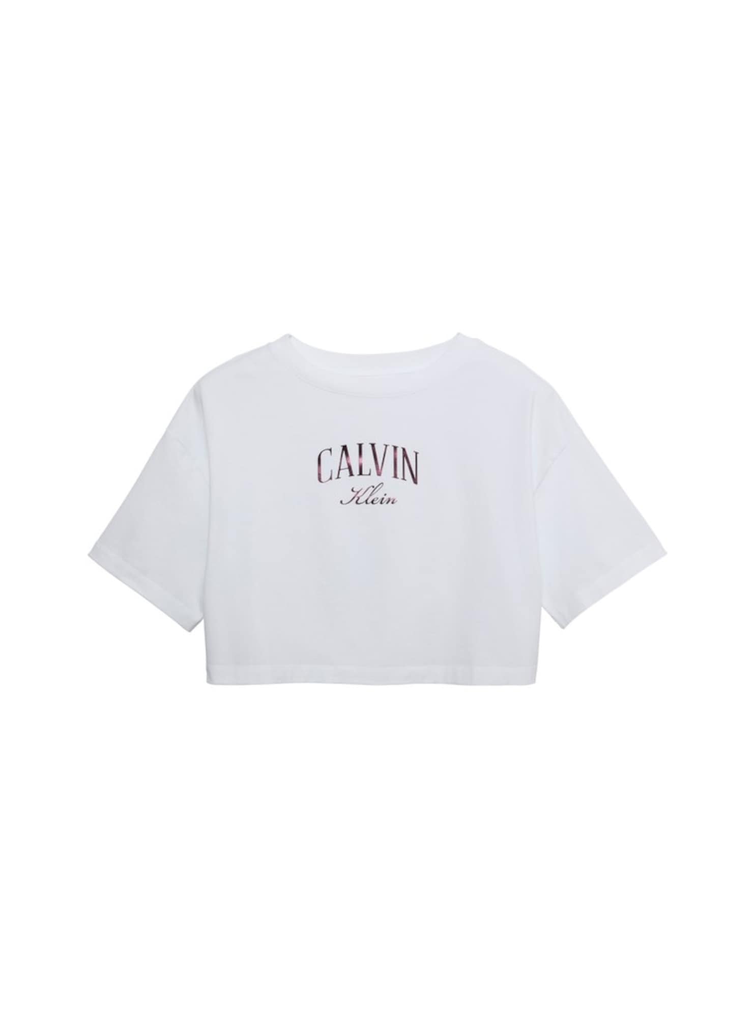 Calvin Klein Jeans Tricou roz închis / alb