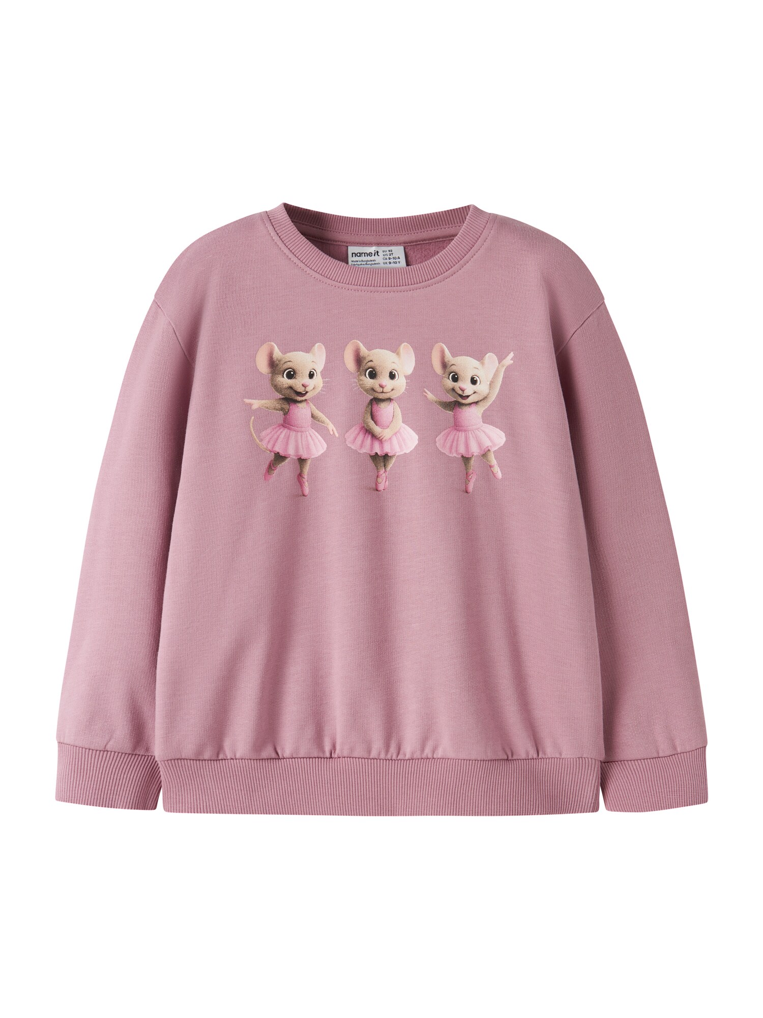 NAME IT Bluză de molton NMFVOTEA alb kitt / mauve / roz deschis