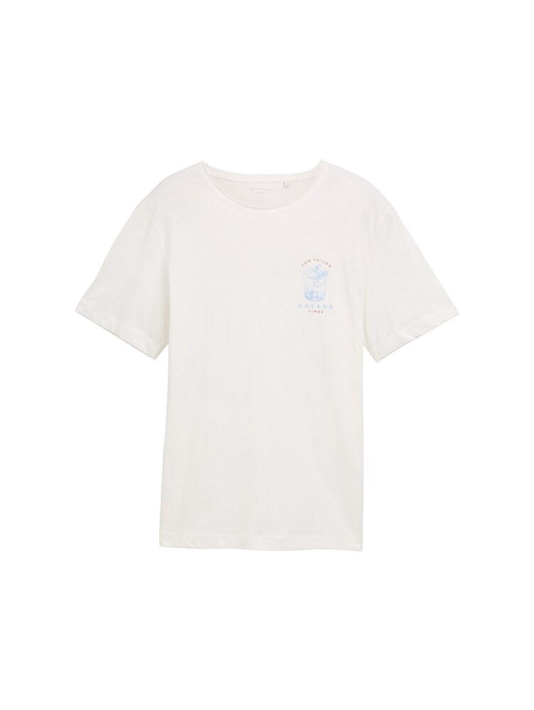 TOM TAILOR Shirt Herren Größe L hellblau / rot / offwhite