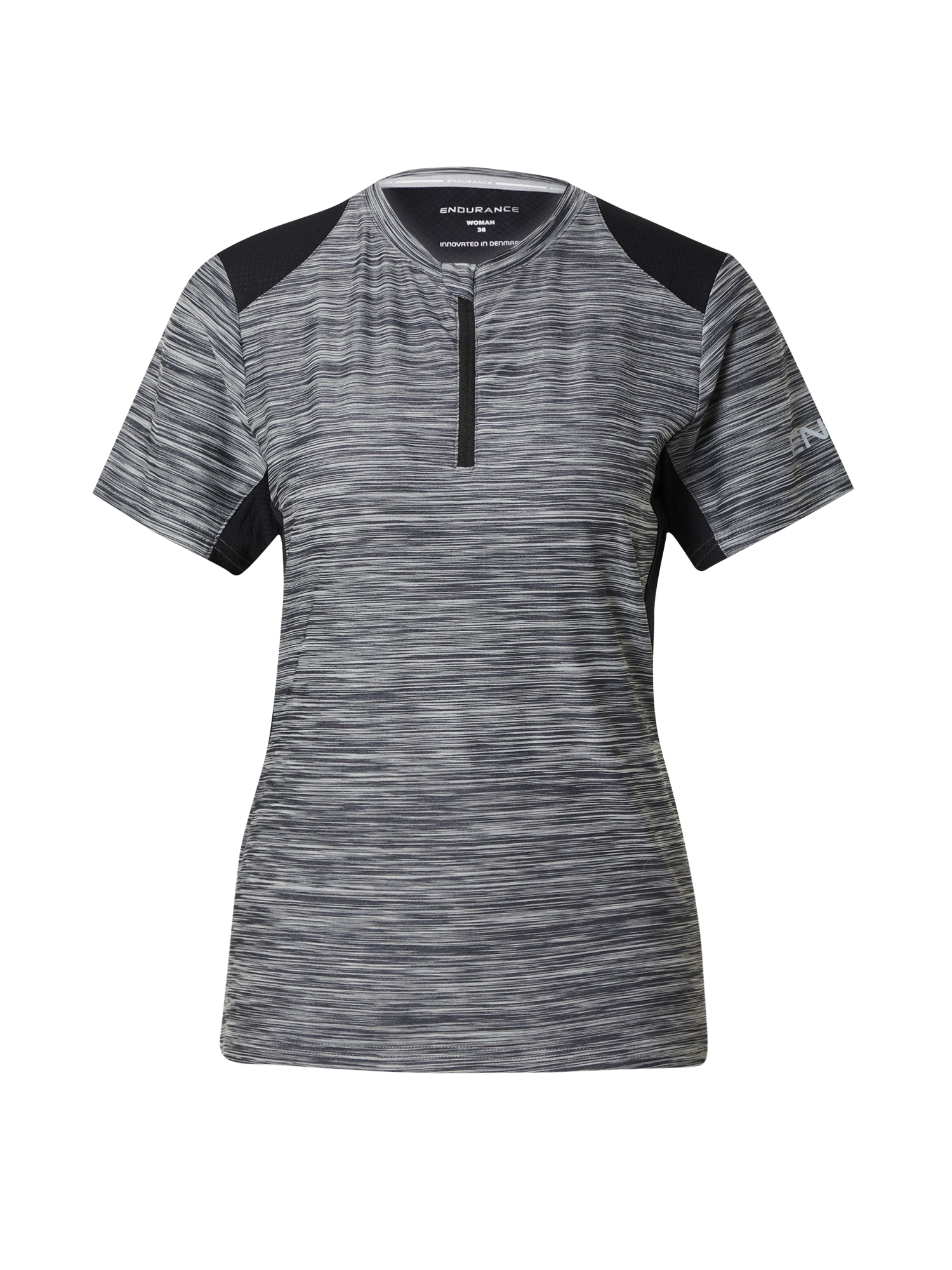 ENDURANCE Sportiniai marškinėliai 'Marimba' pilka / tamsiai pilka / juoda