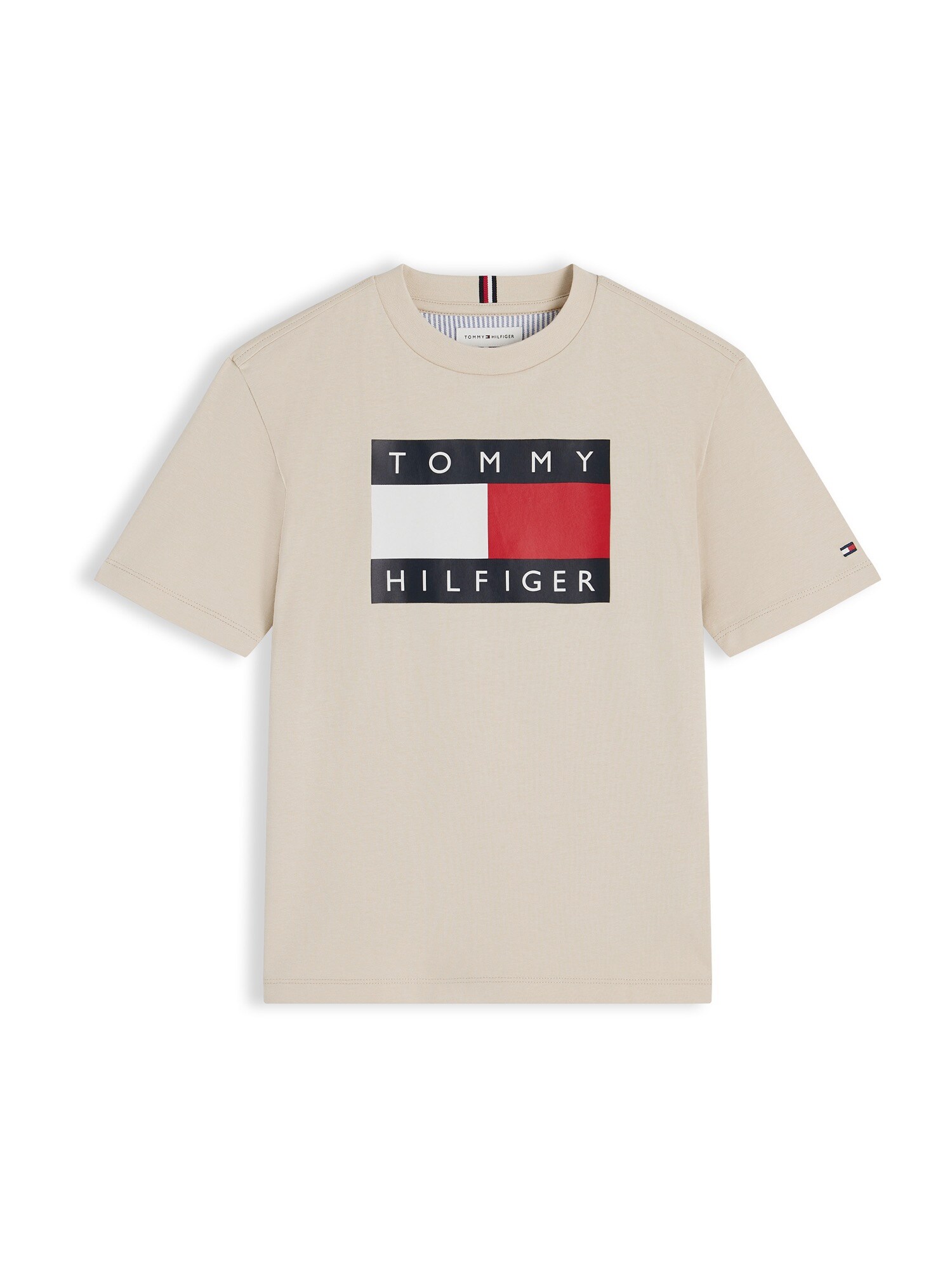 TOMMY HILFIGER Tricou 'HERITAGE'  bej / roșu / negru / alb