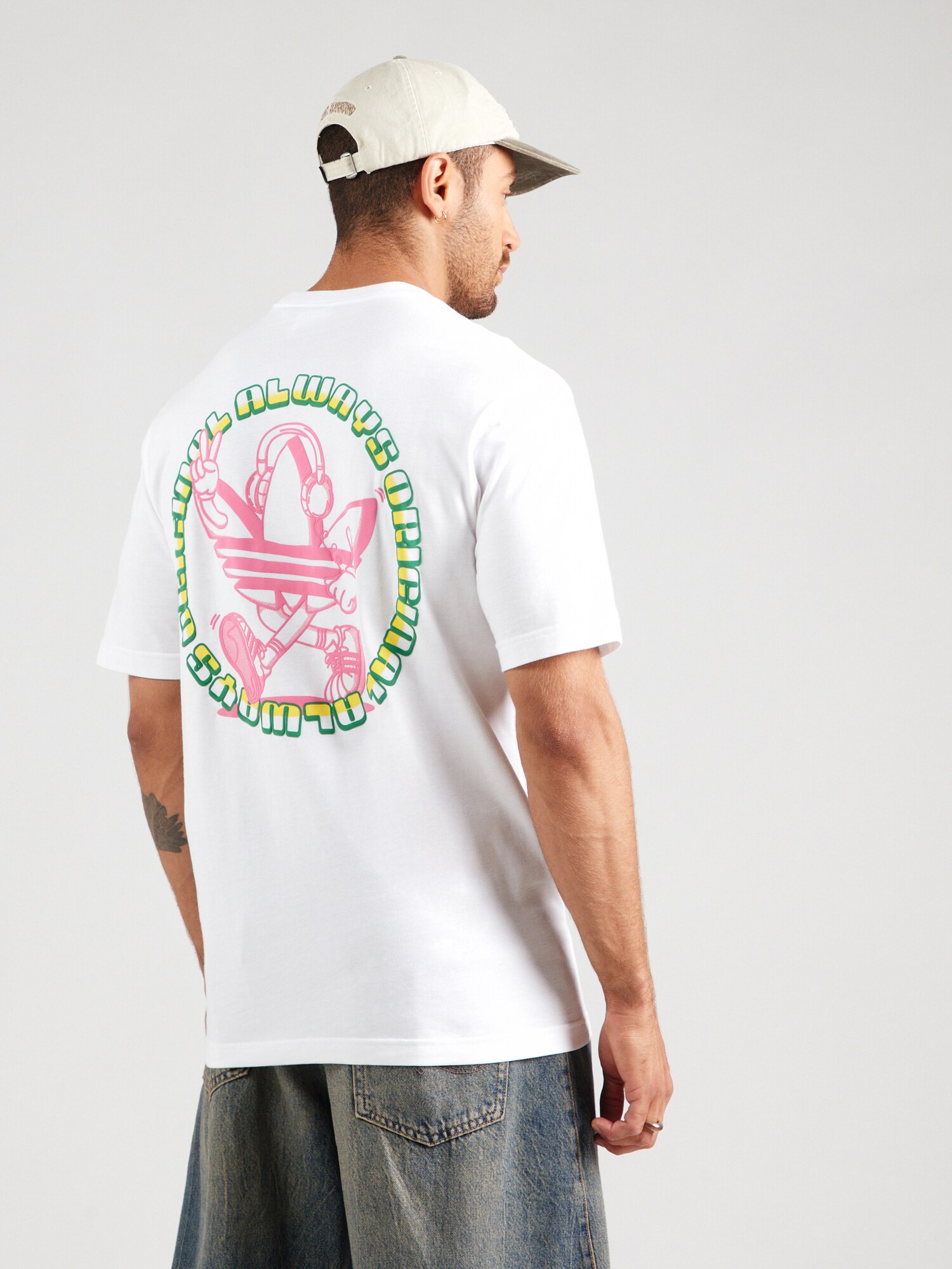 ADIDAS ORIGINALS Póló  sárga / smaragd / világos-rózsaszín / fehér termék 2. képe