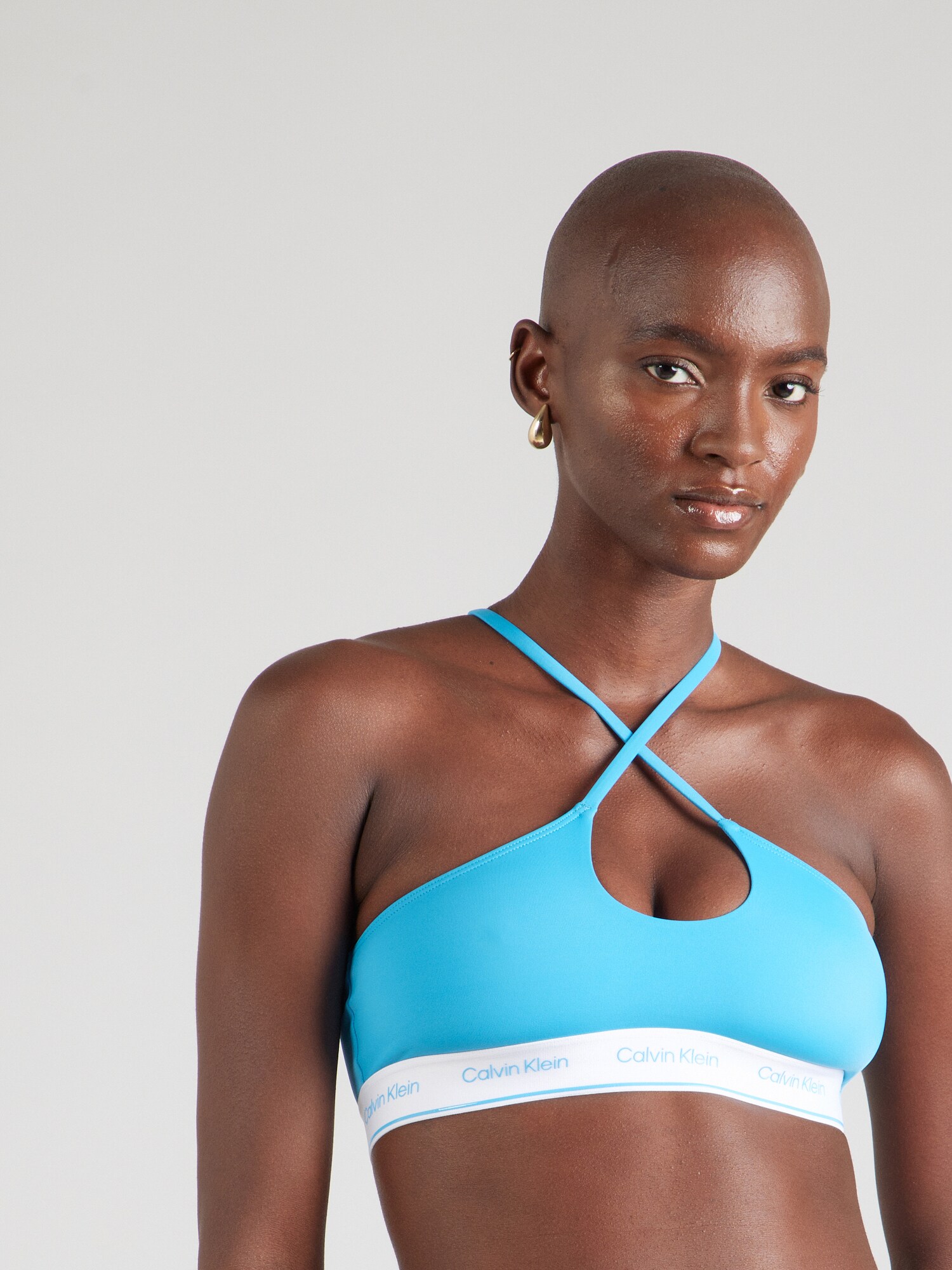 Calvin Klein Swimwear Bikini felső  neonkék / fehér termék 2. képe