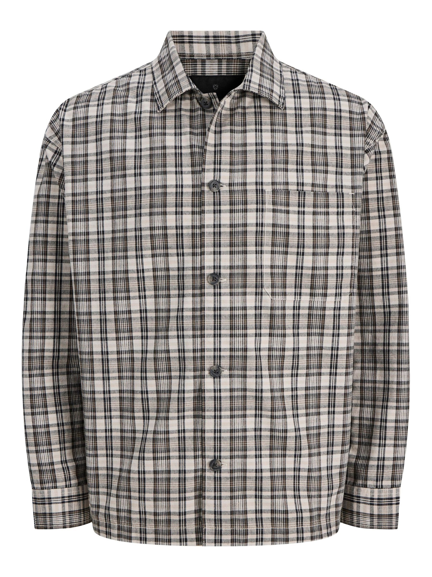 JACK &amp; JONES Camisa  marrón / gris / negro