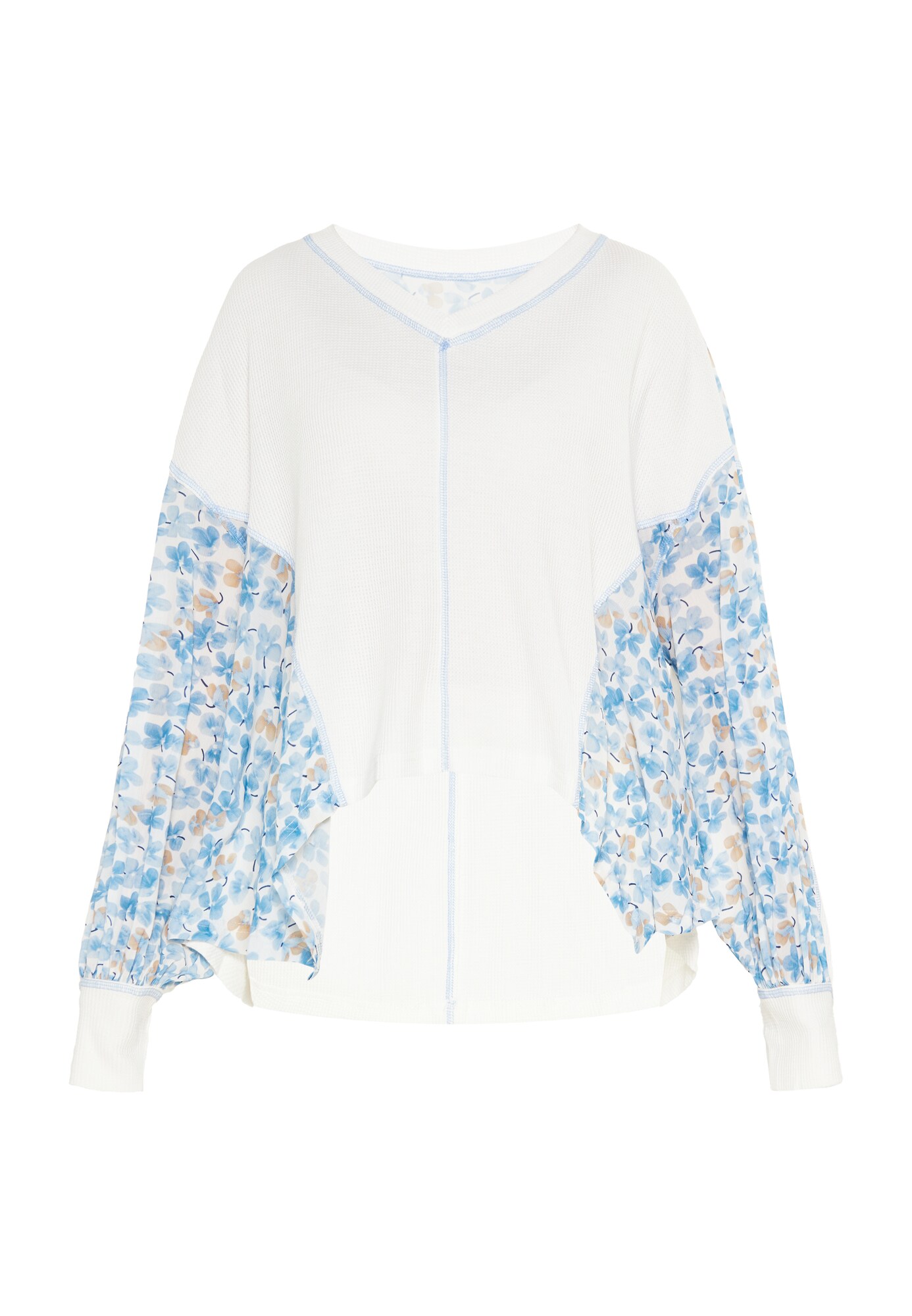 FELIPA Camiseta 'Fashion Look' camelo / azul claro / blanco