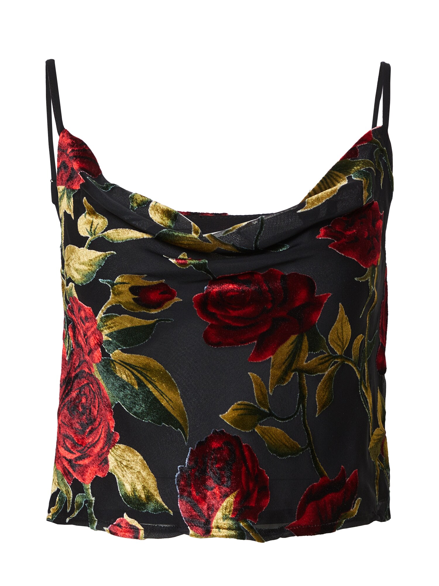 Nasty Gal Top  zelená / červená / čierna