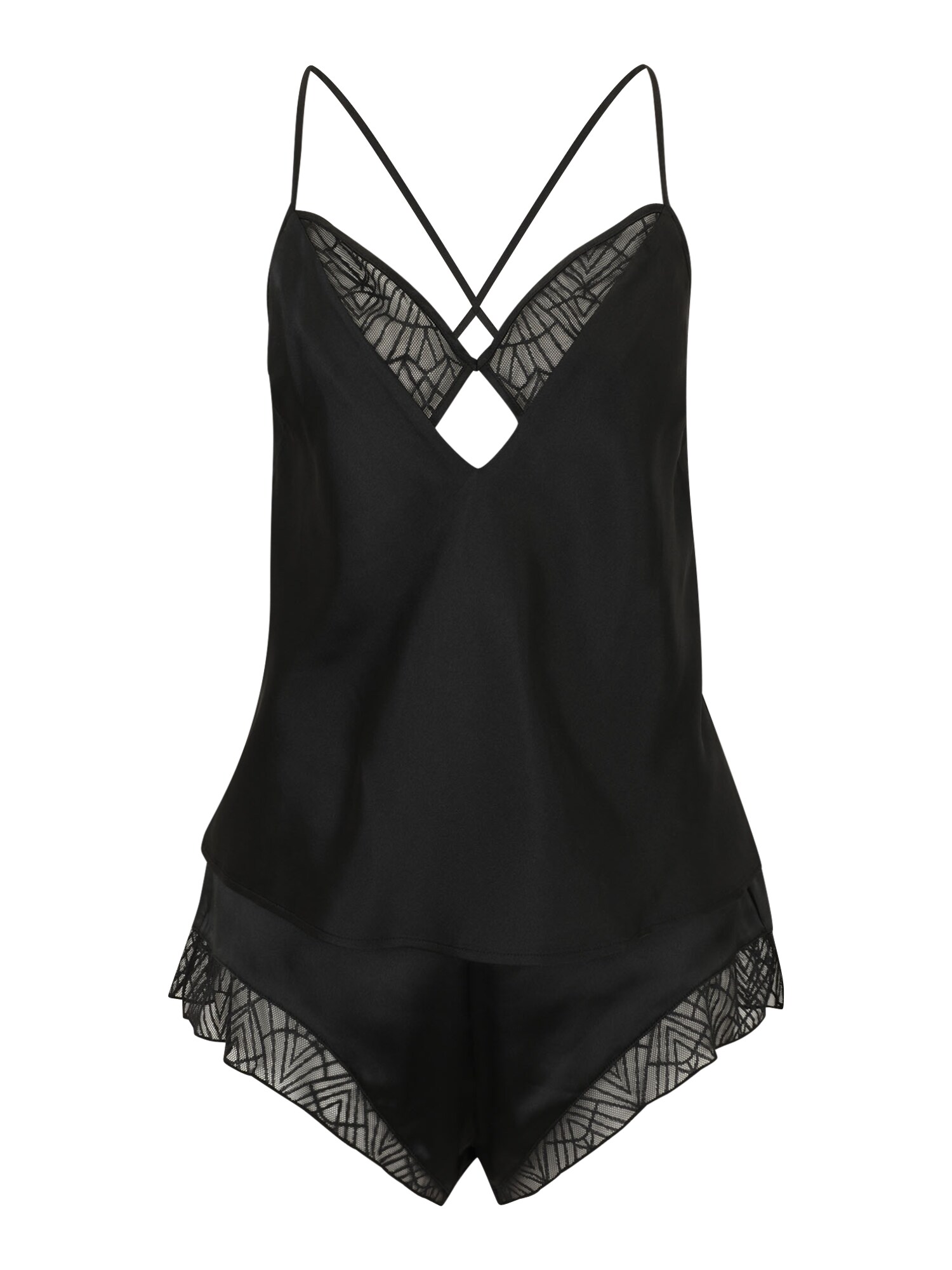 TRIUMPH Pijama de pantalón corto 'A Weekend to Remember'  negro