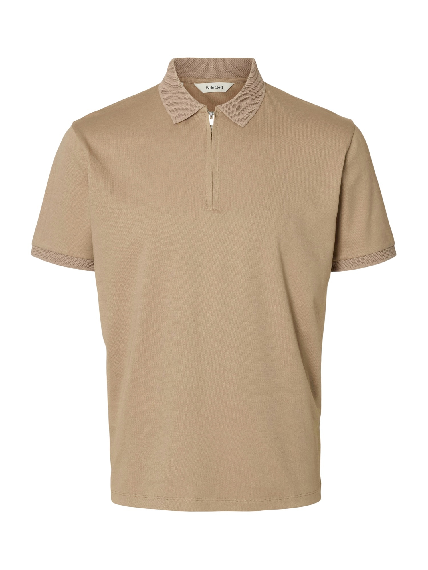 SELECTED Tricou SLHFAVE  maro cappuccino