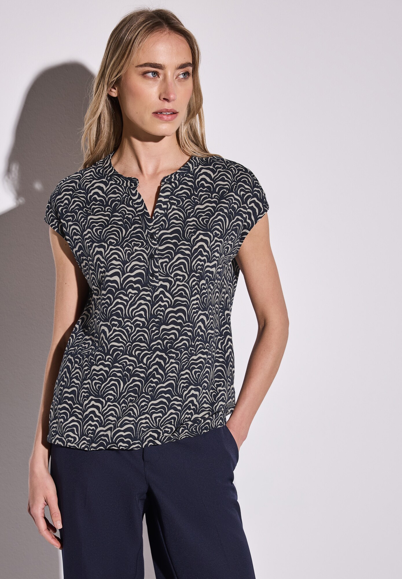 Thumbnail - STREET ONE Jersey-Shirt im Blusen-Look