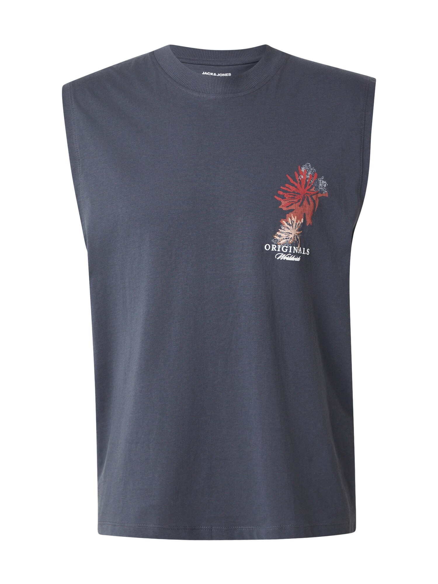JACK & JONES Tricou 'JORMONTAUK'  maro / gri închis / roşu închis / alb