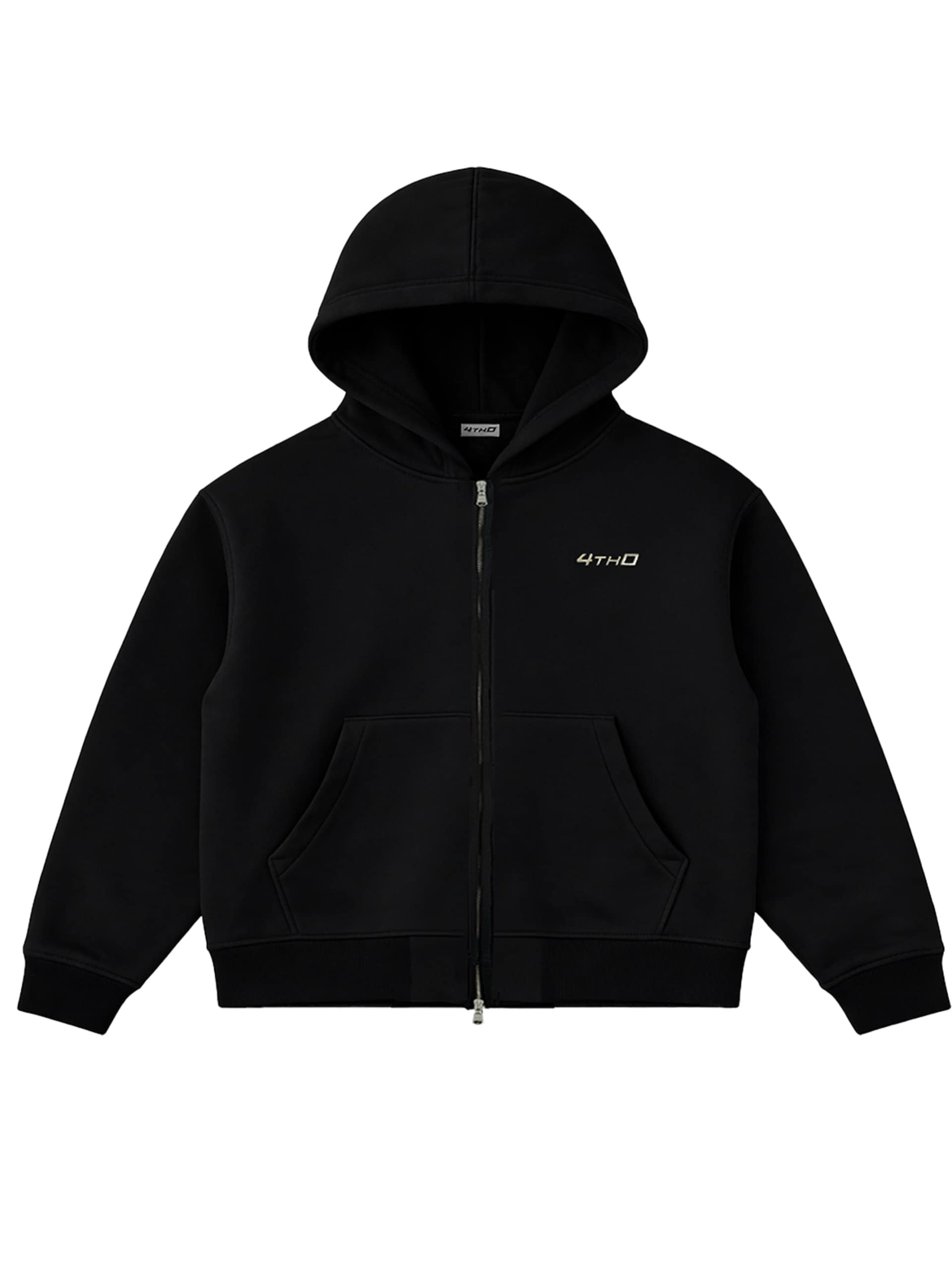 4thD Sportsweatjacka 'Zip Hoodie Black' dam