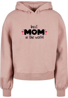 Merchcode Sweatshirt ‘Mothers Day – Best Mom In The World’ Rosé / Rood / Zwart