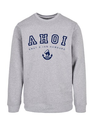 F4NT4STIC Sweatshirt ‘Ahoi Knut & Jan Hamburg’ Blauw / Grijs