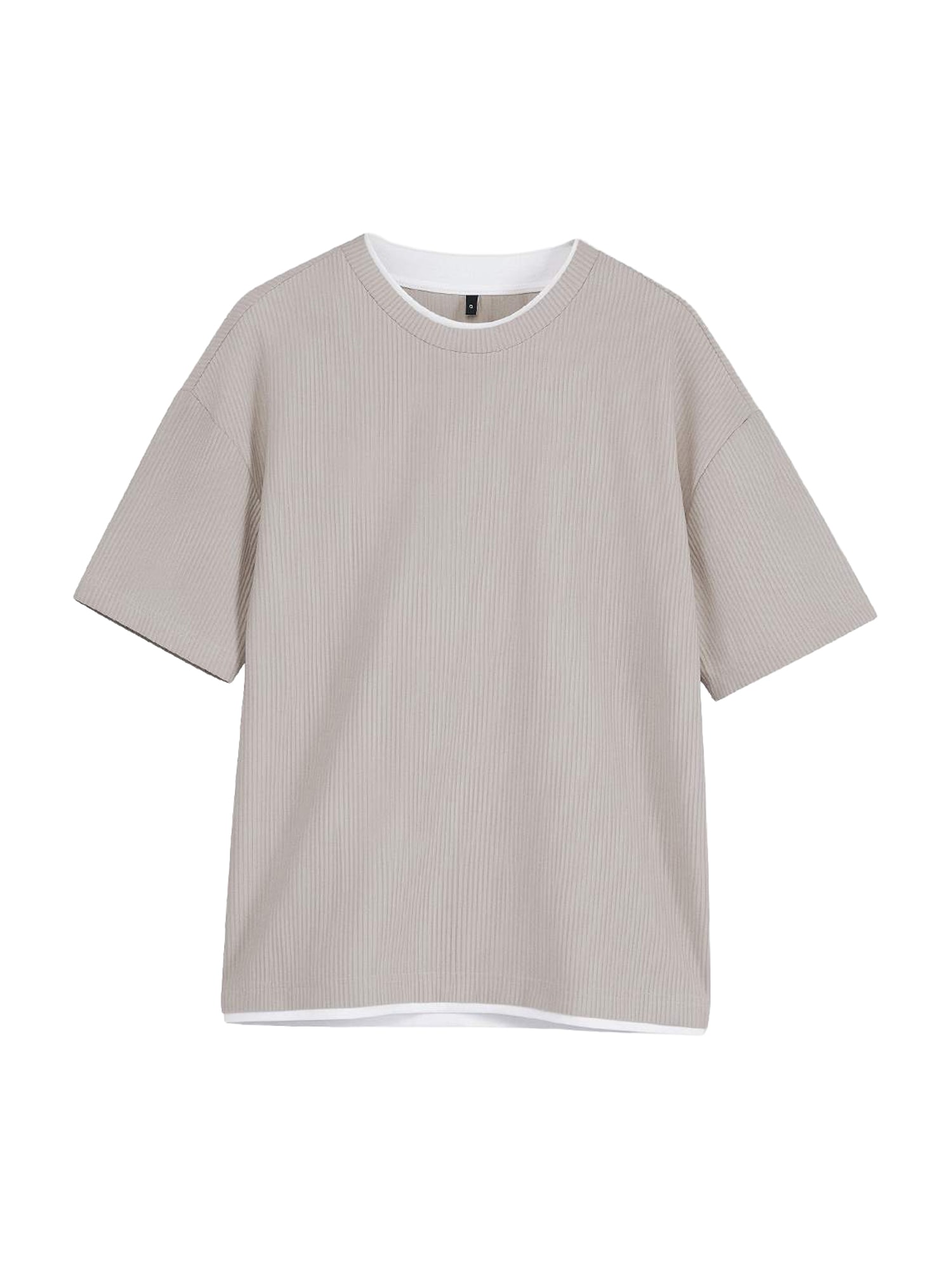 Trendyol Tricou gri taupe / alb