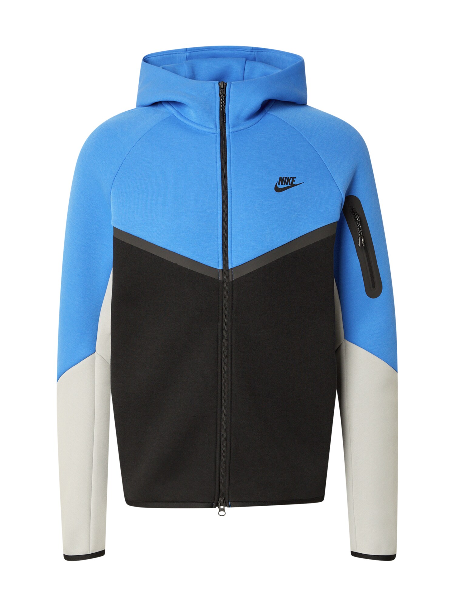 Nike Sportswear Gornji dio trenirke 'Tech Fleece'  azur / svijetlosiva / crna