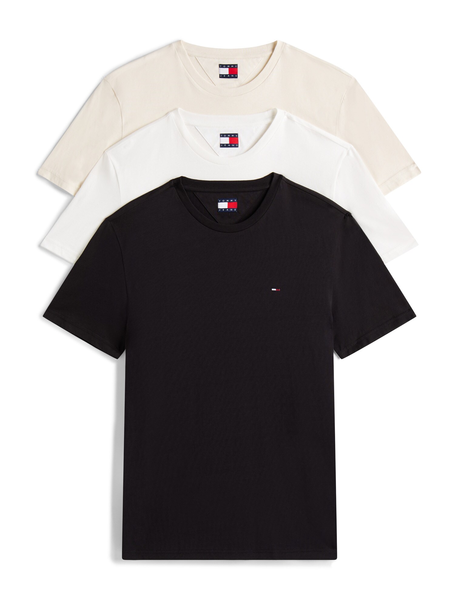 Tommy Jeans Póló  bézs / fekete / piszkosfehér akciós termékkép 1