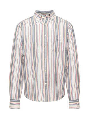 Gant Overhemd Marine / Navy / Lichtrood / Offwhite