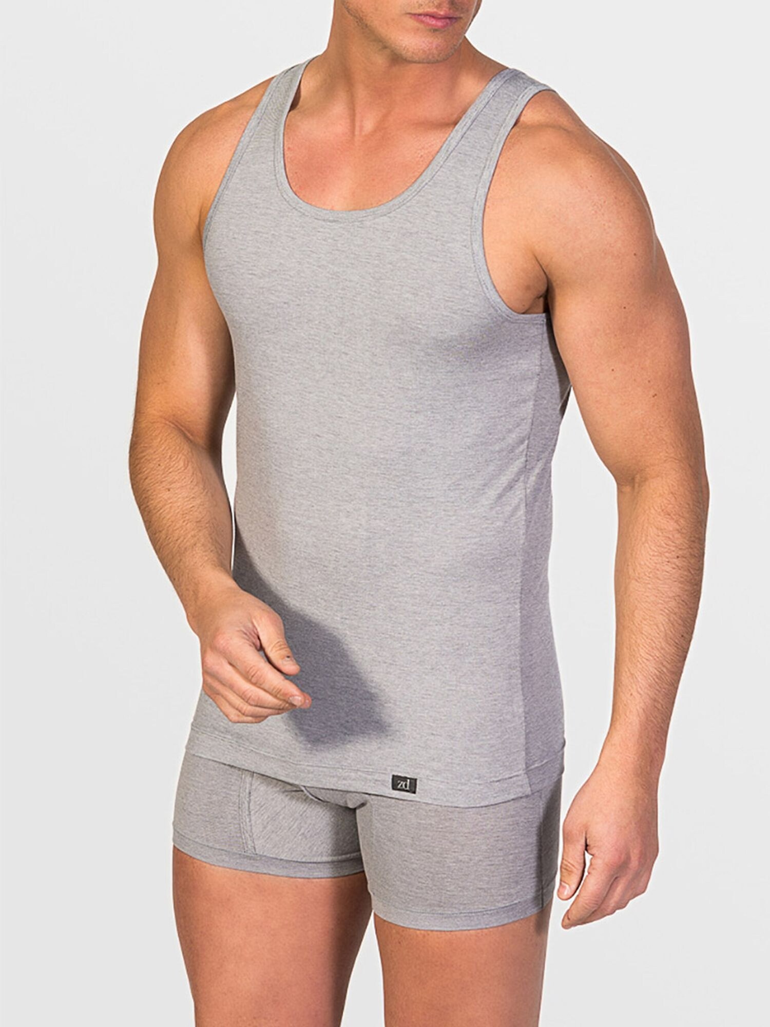 zd ZERO DEFECTS Camiseta térmica 'Tank top Egyptian cotton' gris