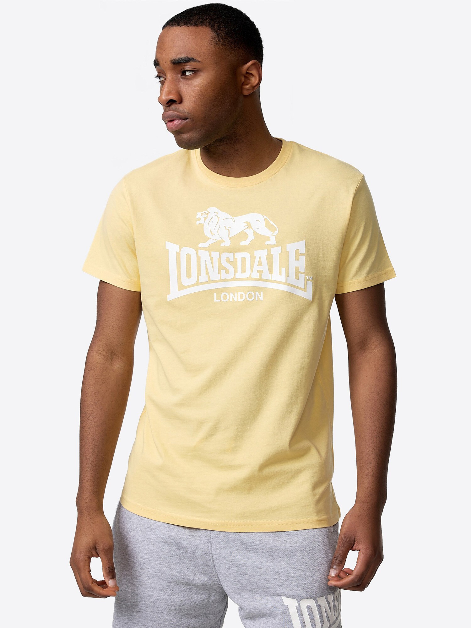 LONSDALE Póló ' ST. ERNEY '  pasztellsárga / fehér termék 2. képe