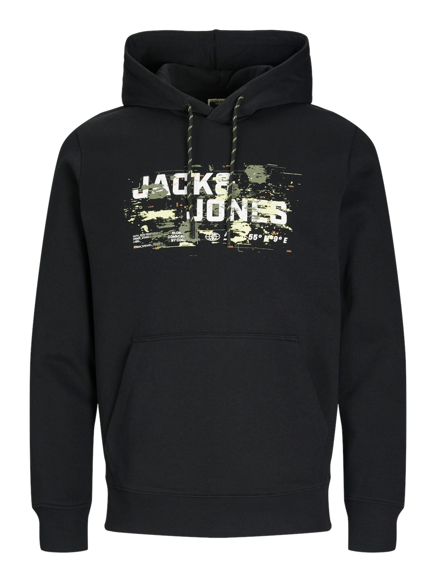 JACK & JONES Mikina 'JCOOUTDOOR'  olivová / oranžová / čierna / biela