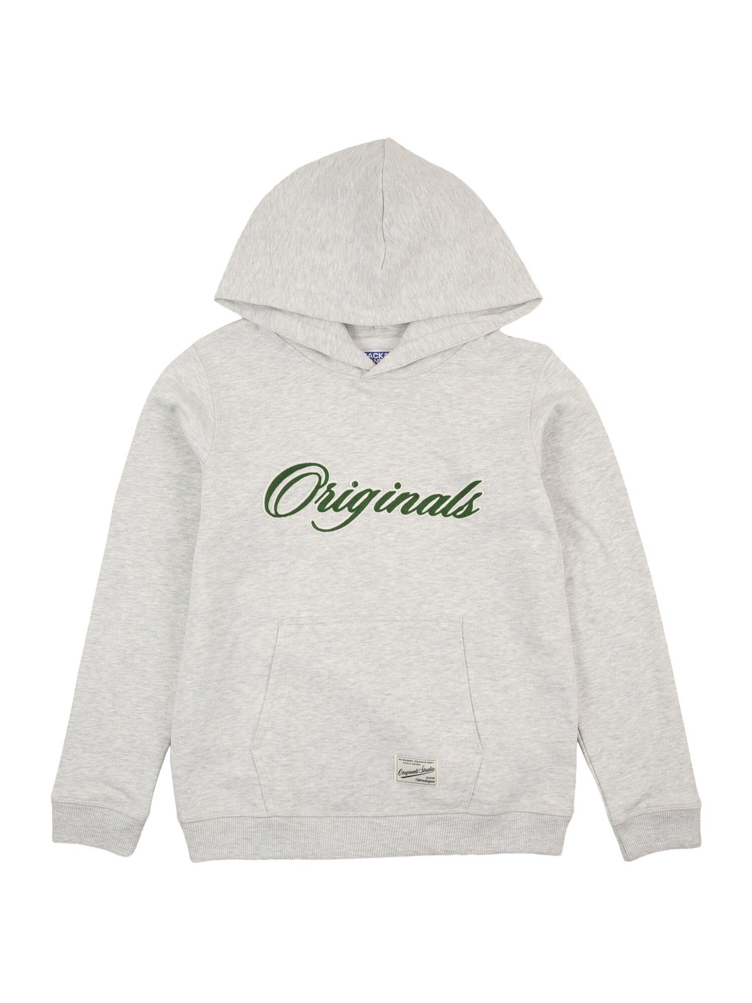Jack & Jones Junior Mikina 'JORNANTUCKET'  zelená / biela melírovaná