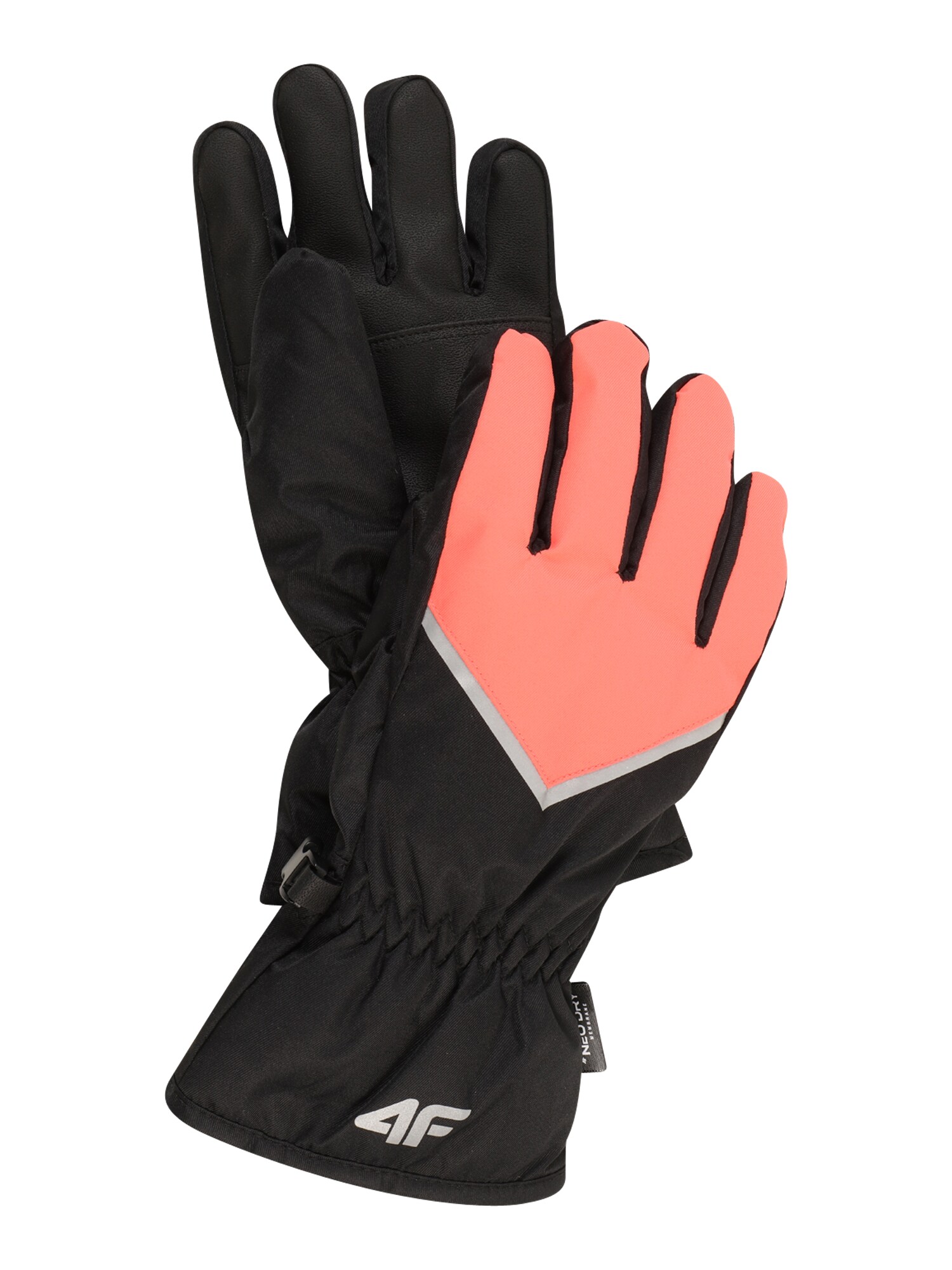 4F Спортни ръкавици  сьомга / черно / бяло
