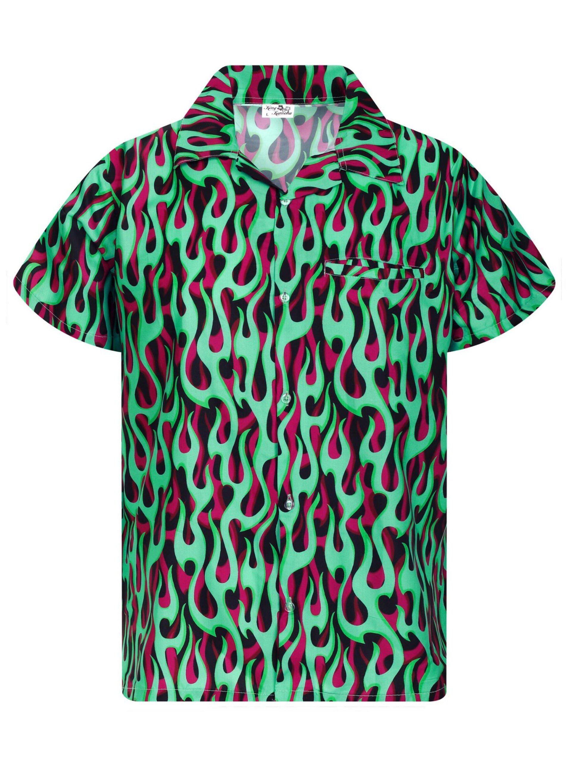 King Kameha T-shirt 'Flames Allover' herr