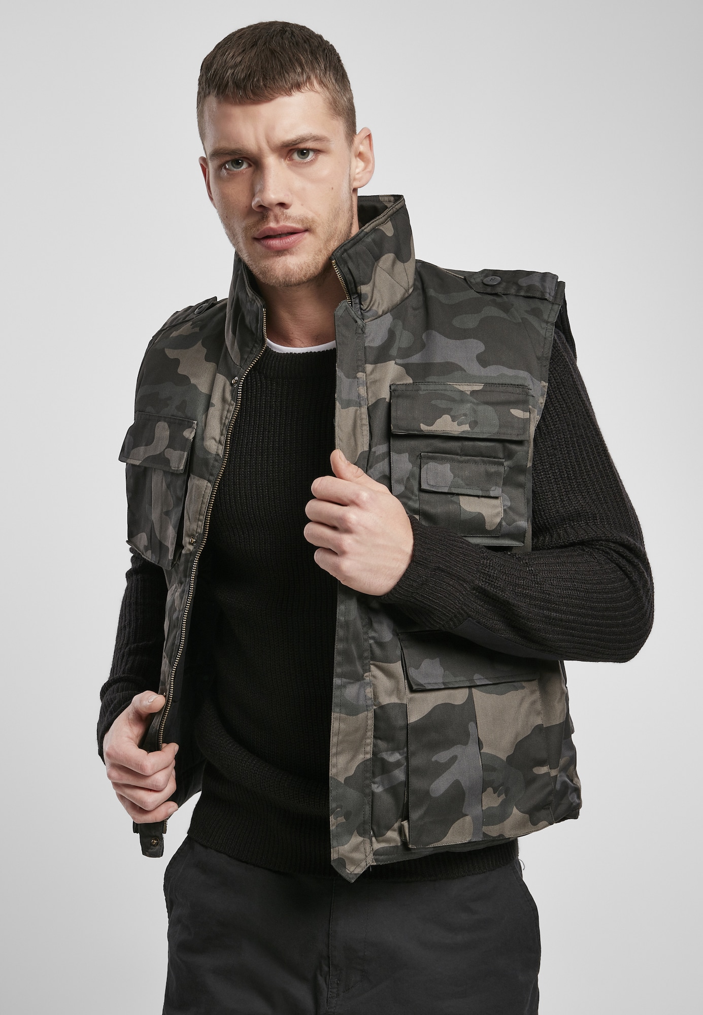 Brandit Mellény 'Ranger'  világosbarna / szürke / fenyő termék 2. képe