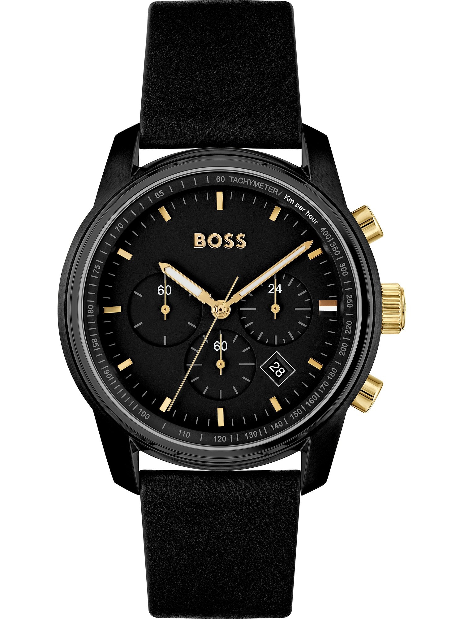 BOSS Black Analoginis (įprasto dizaino) laikrodis auksas / juoda / balta