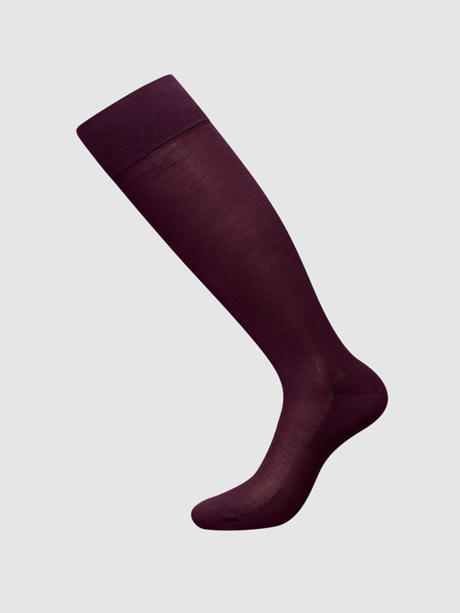 zd ZERO DEFECTS Calcetines hasta la rodilla '100% Mercerized cotton' borgoña