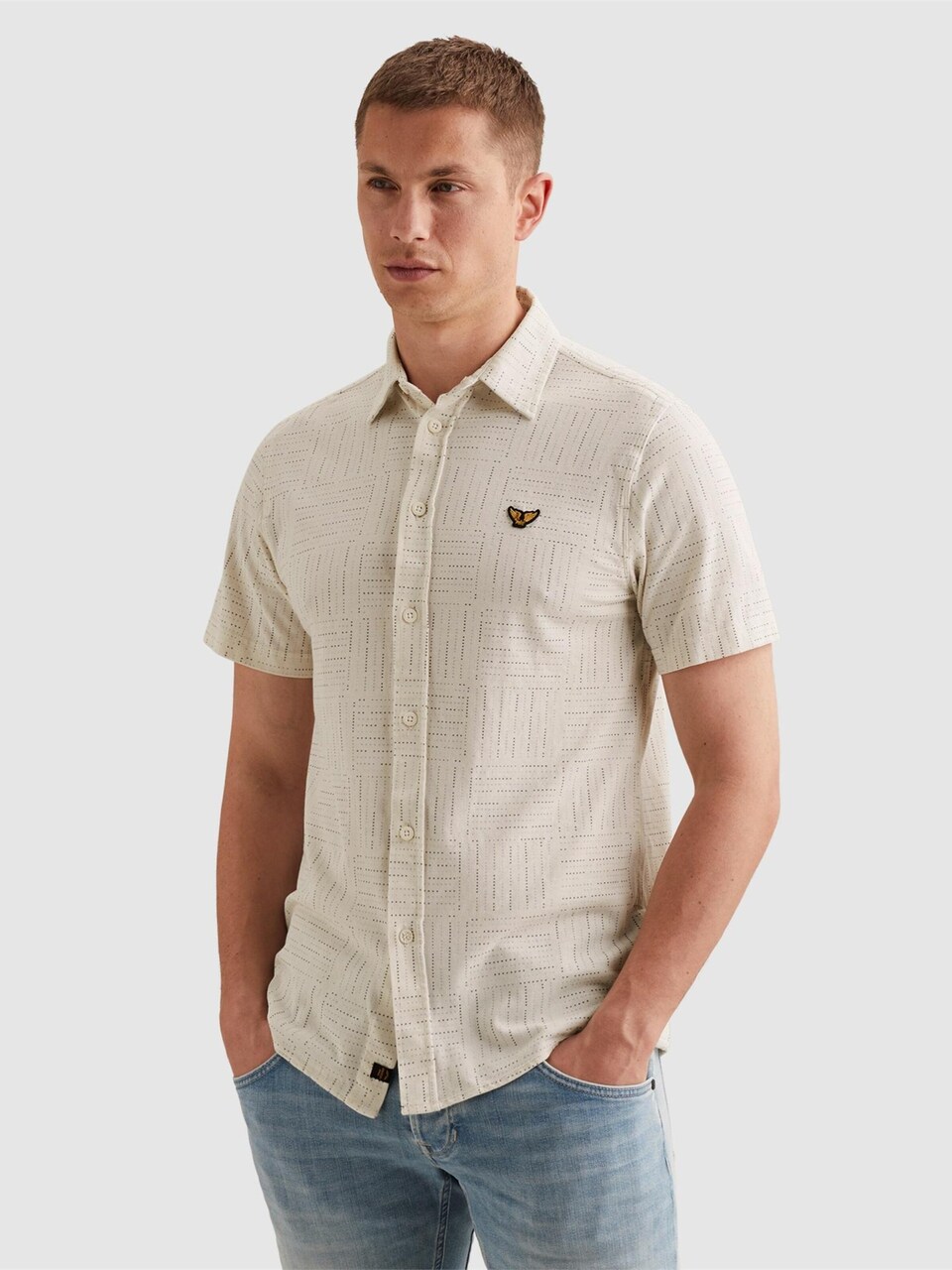 Skjorta 'Shirt with allover print and short sleeves'