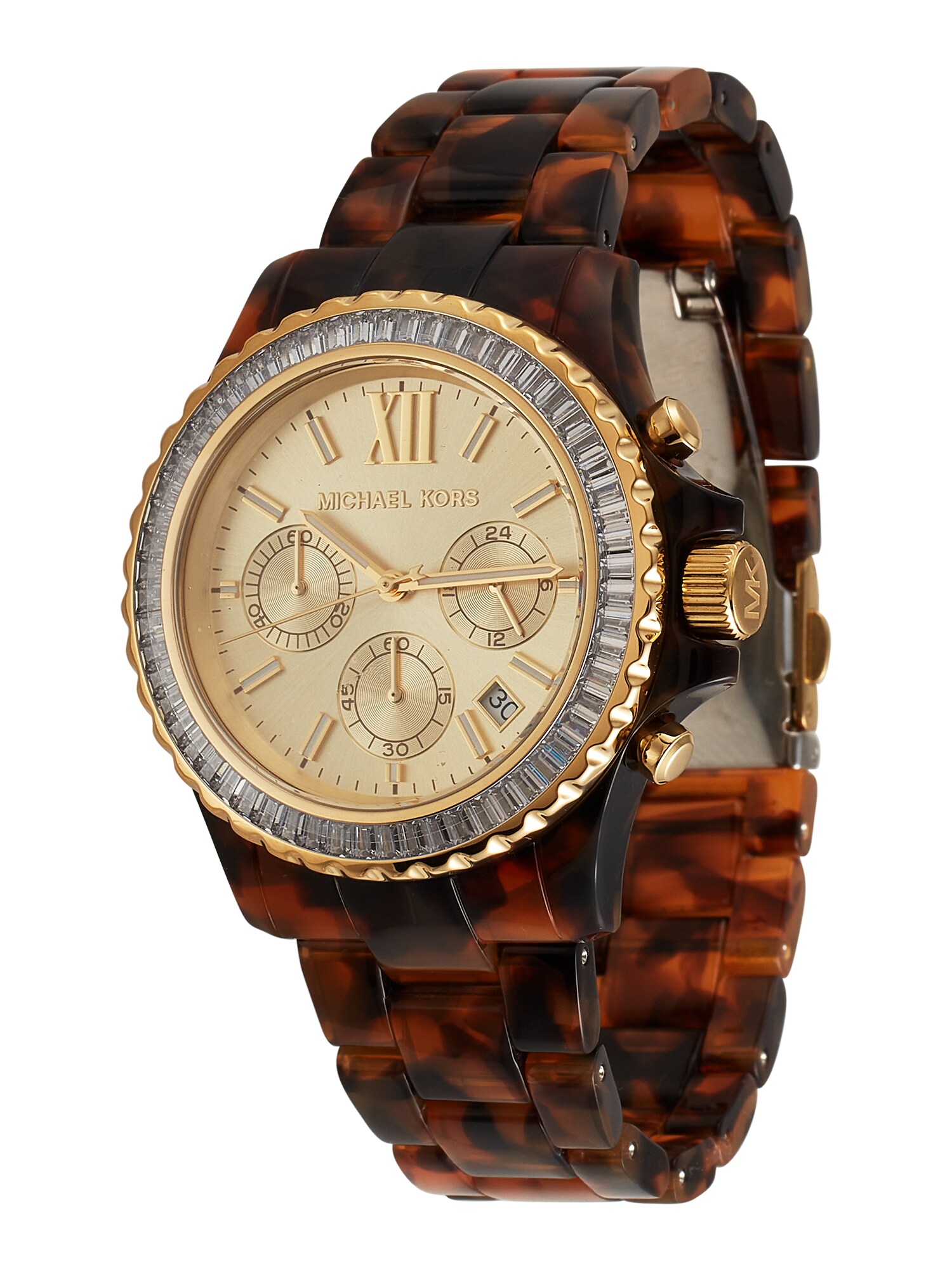 MICHAEL Michael Kors Analoginis (įprasto dizaino) laikrodis 'Everest' karamelės / tamsiai ruda / auksas / skaidri spalva