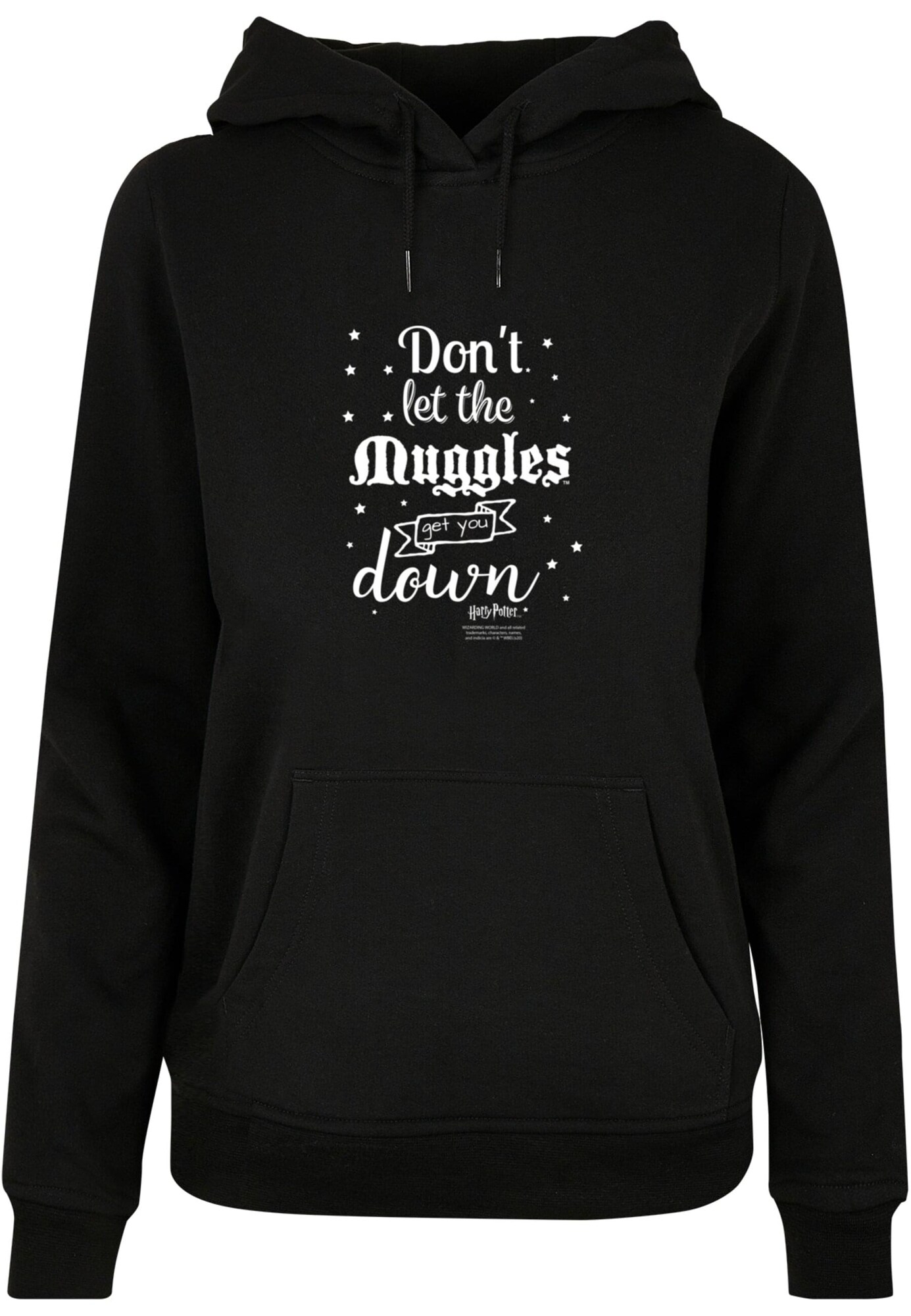 ABSOLUTE CULT Mikina 'Harry Potter - Don't Get The Muggles'  čierna / biela