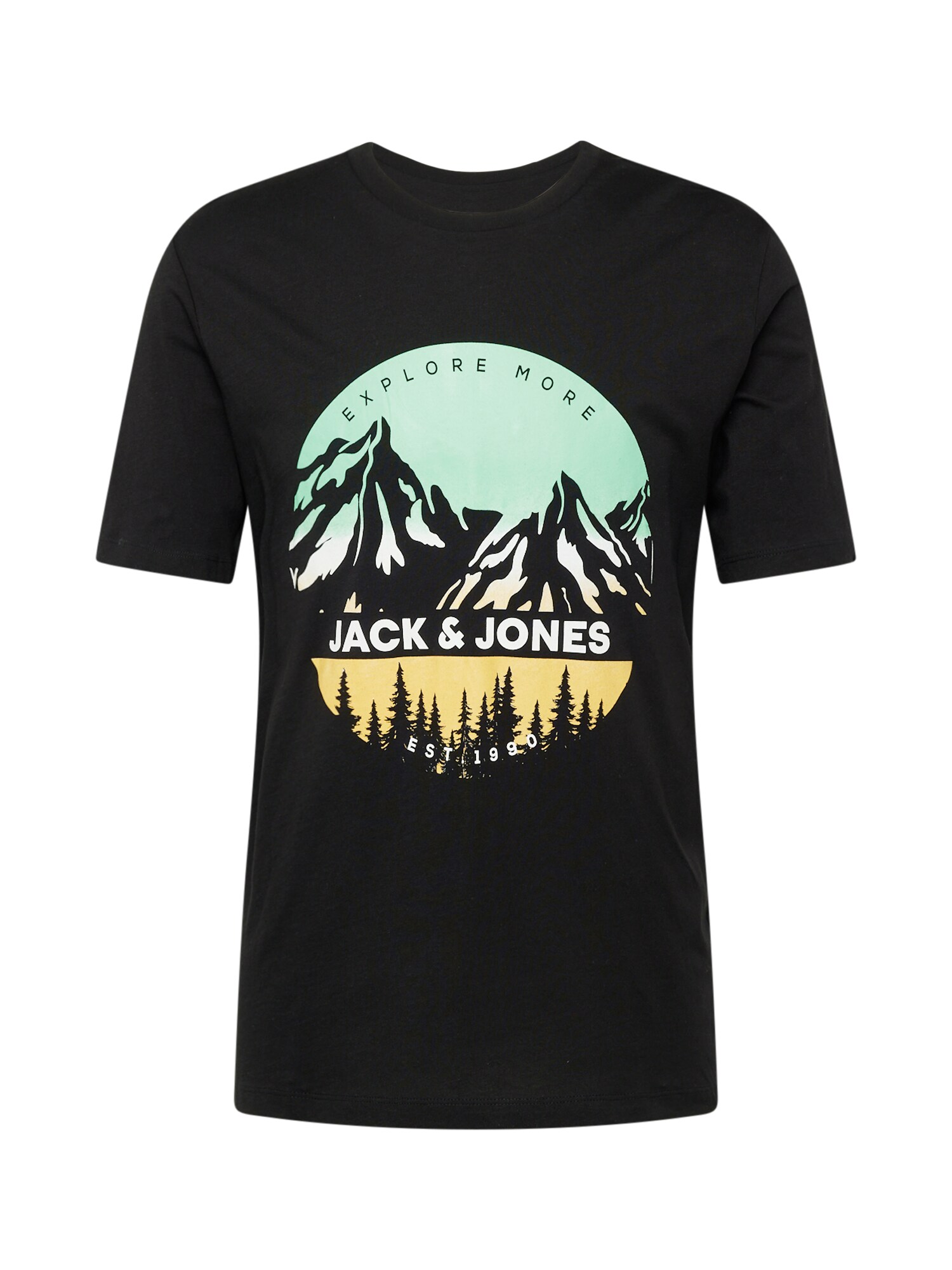 JACK & JONES Tričko 'JJPEAK'  pastelovo žltá / mätová / čierna / biela