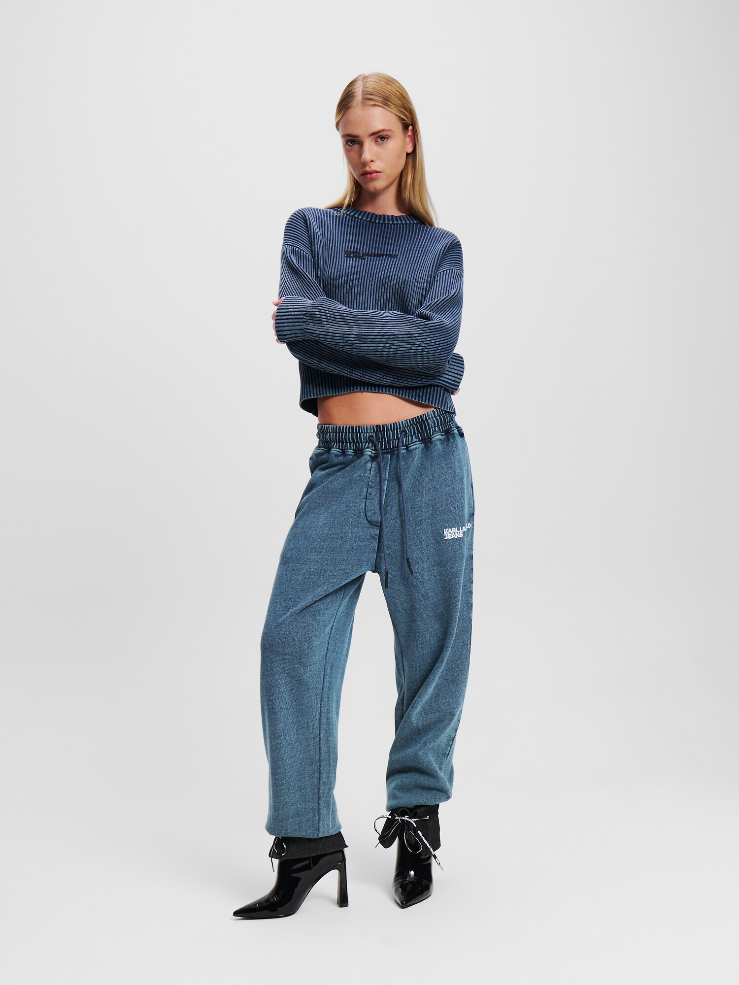 KARL LAGERFELD JEANS Nadrág  kék melír termék 2. képe