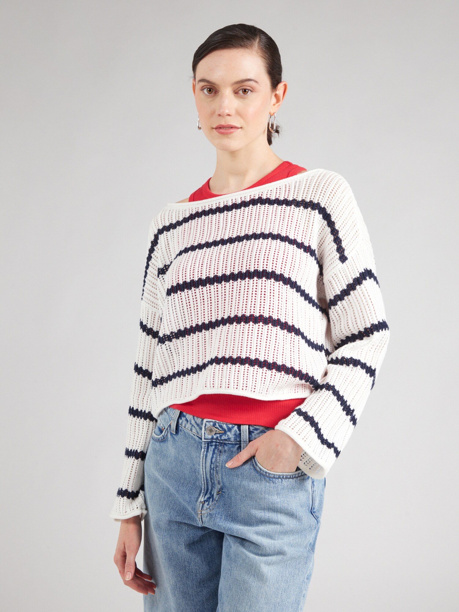 HOLLISTER Pulóver  tengerészkék / fehér termék 2. képe