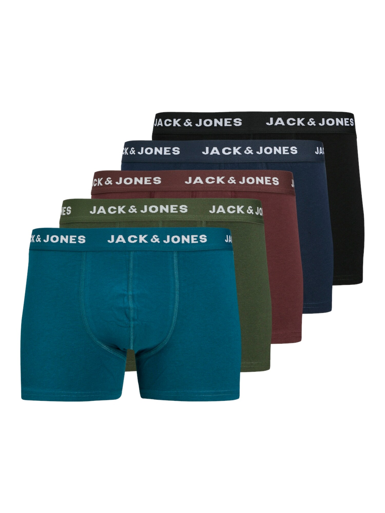 JACK & JONES Boxerky 'JACTEO'  námornícka modrá / petrolejová / burgundská / čierna