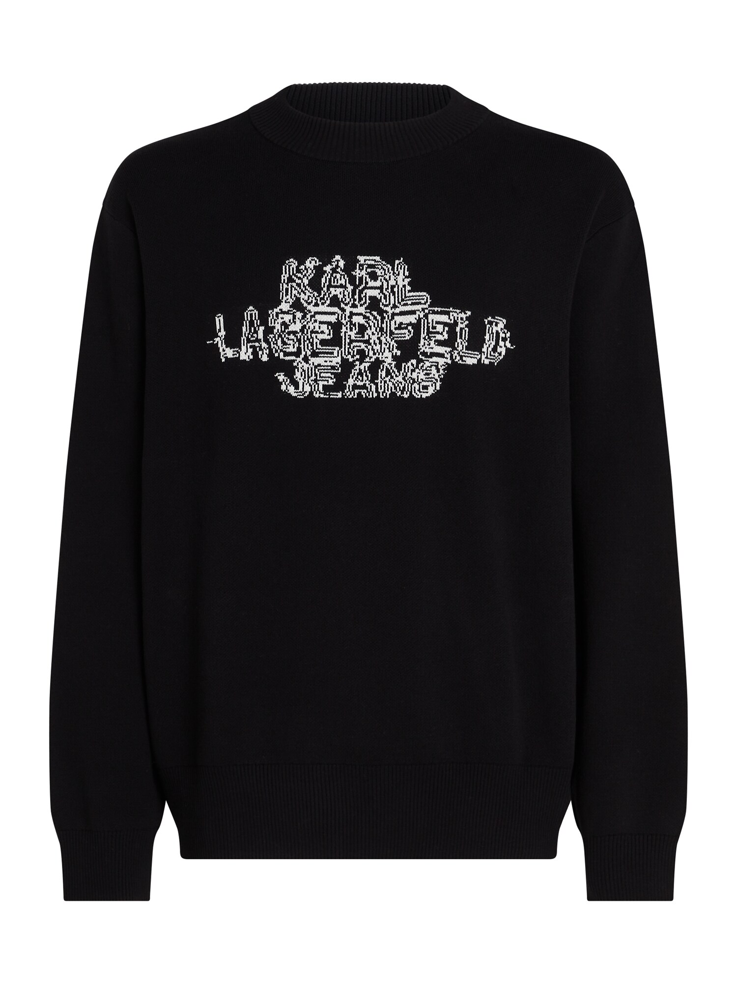 KARL LAGERFELD JEANS Pulóver  fekete / fehér akciós termékkép 1
