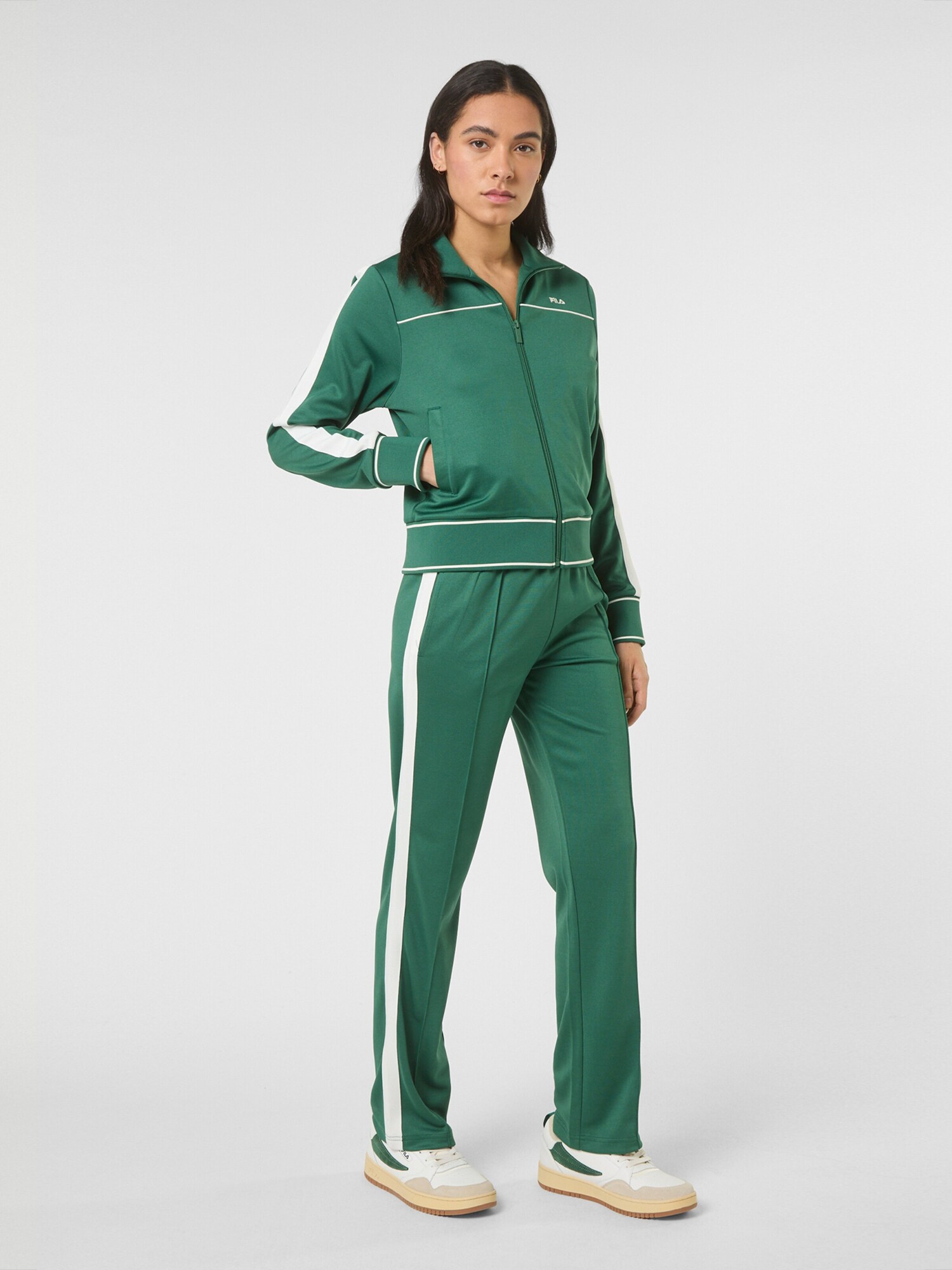 FILA Sudadera con cremallera 'MICHI regular cropped taped track jacket'  verde – imagen 3