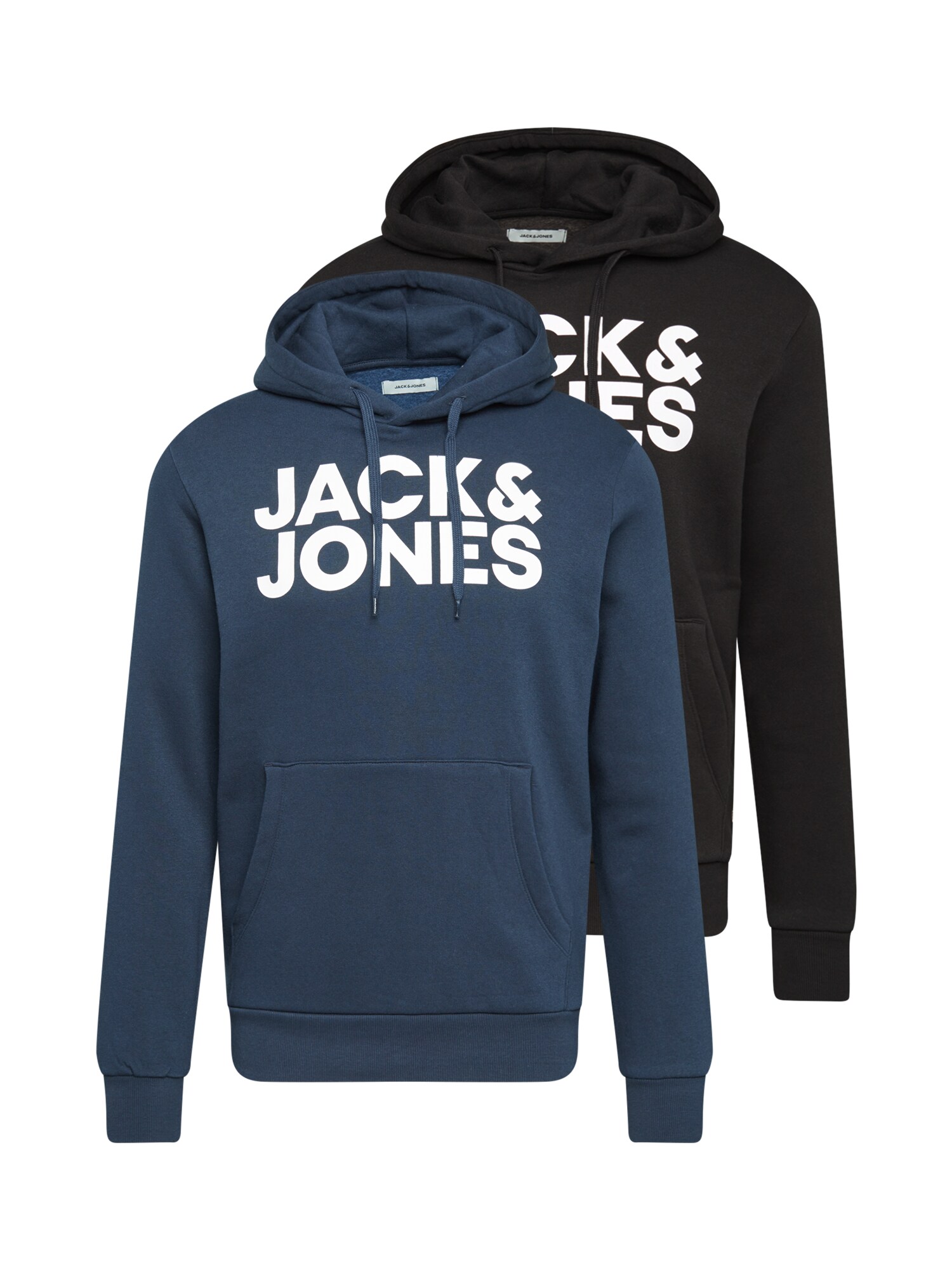 JACK & JONES Mikina 'JJEcorp'  modrá / čierna / biela