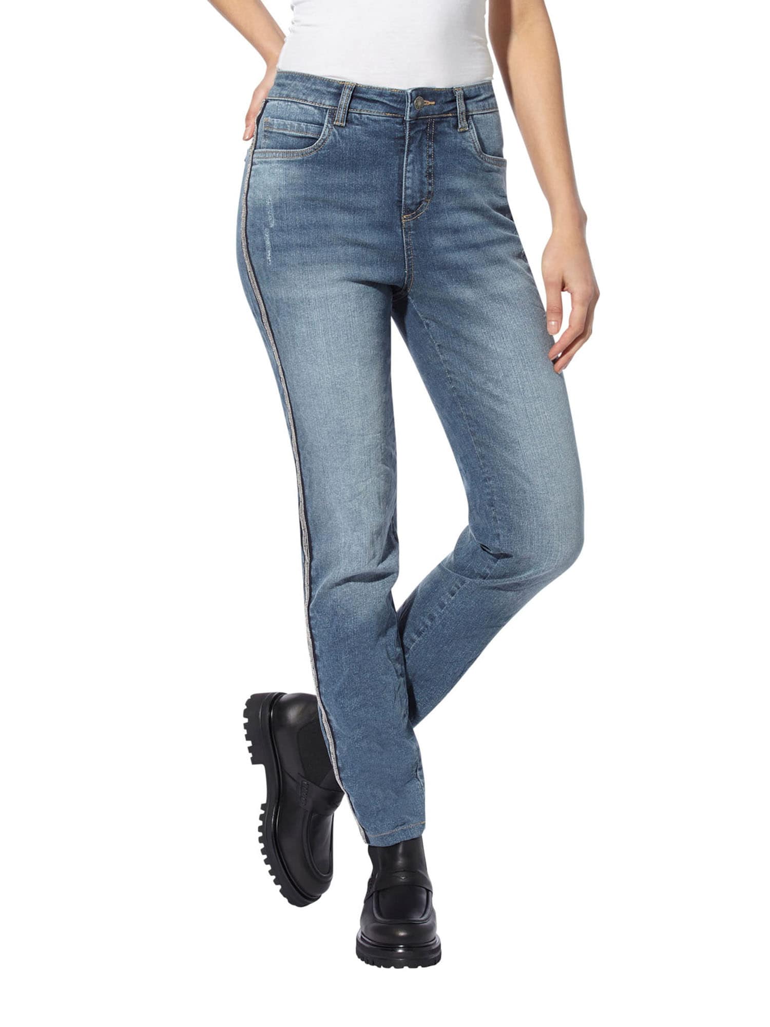 heine Jeans  albastru denim / negru / argintiu