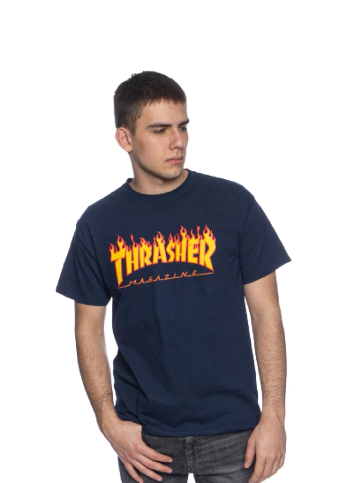 THRASHER Camiseta 'FLAME'  navy – imagen 2